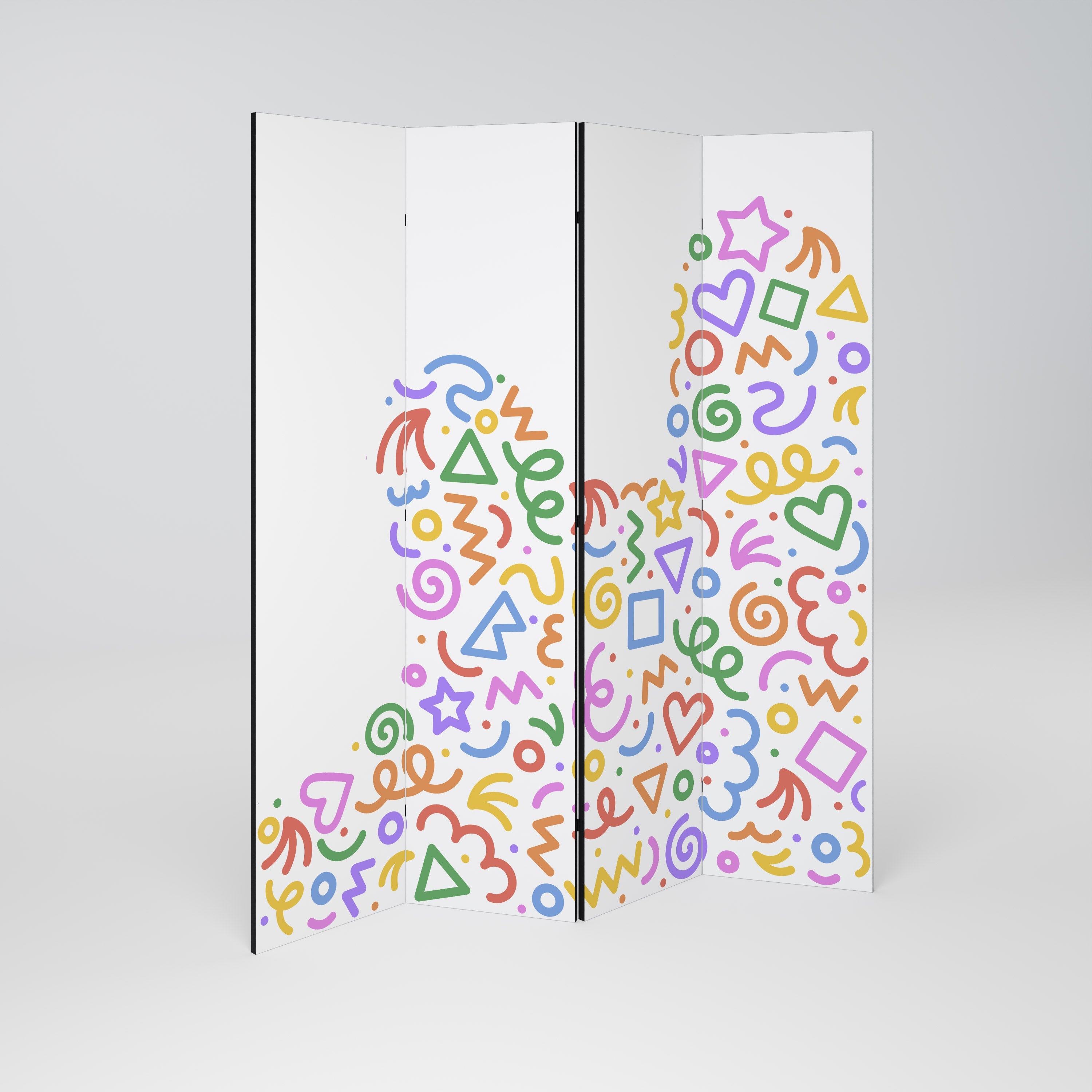 SHAPE EXCITEMENT Decorative 4-Panel Room Divider