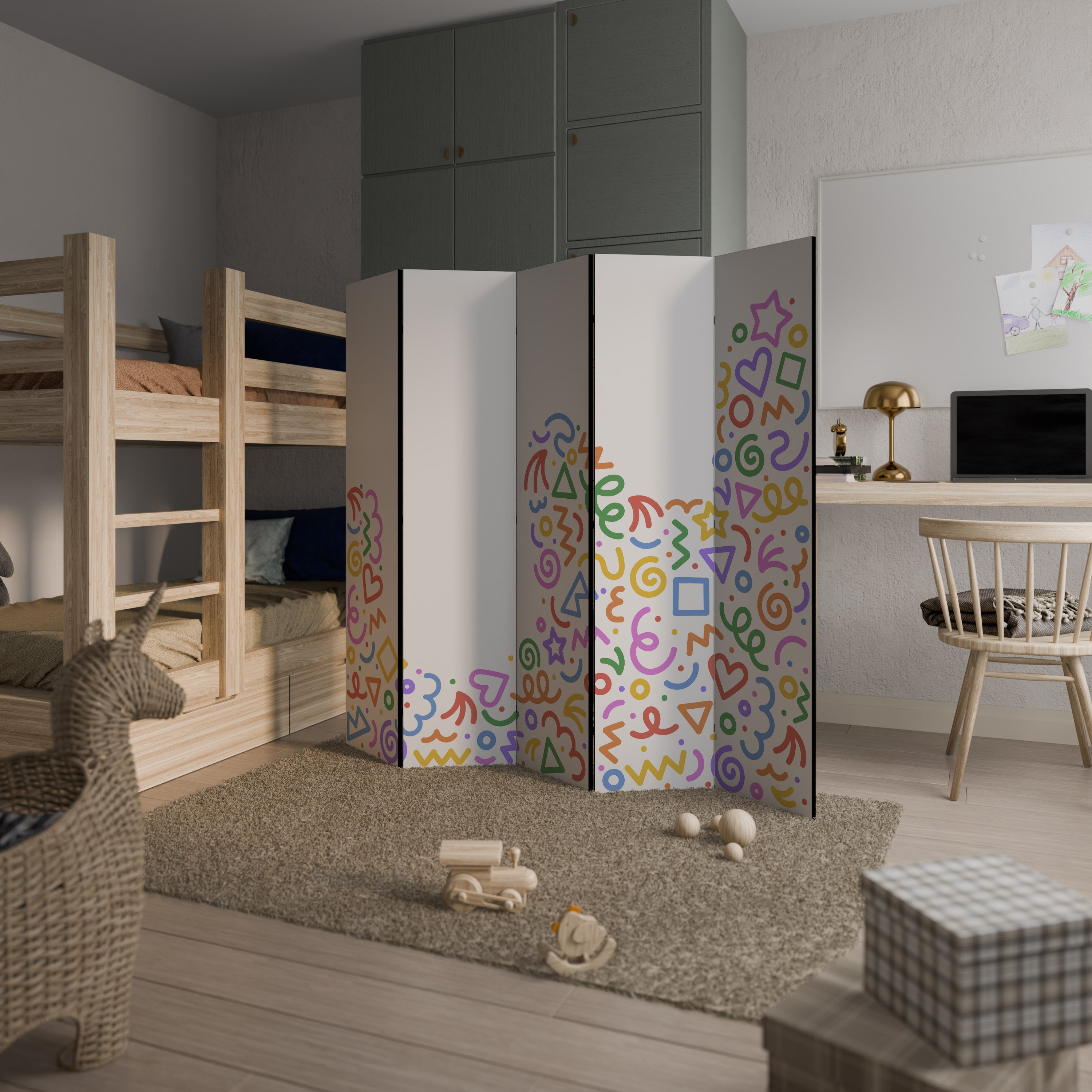 SHAPE EXCITEMENT 5-Panel Room Divider