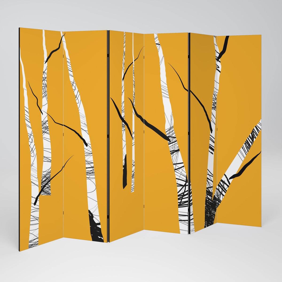 BIRCH ABSTRACT 6-Panel Room Divider