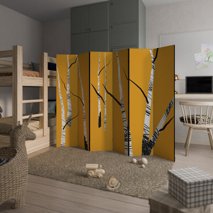 BIRCH ABSTRACT 6-Panel Room Divider