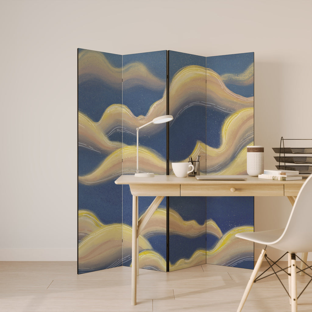 CLOUD RUFFLE Decorative 4-Panel Room Divider