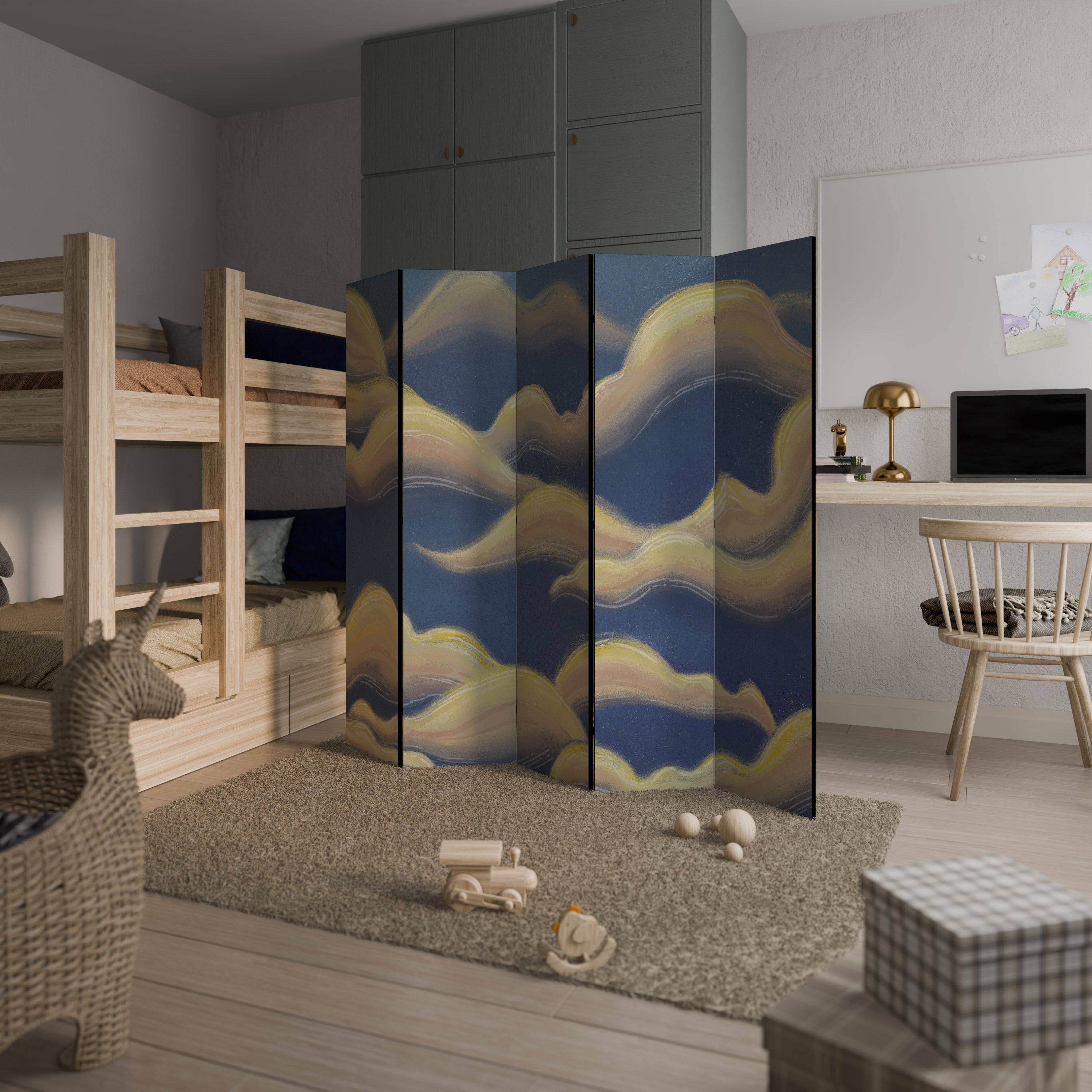 CLOUD RUFFLE 5-Panel Room Divider
