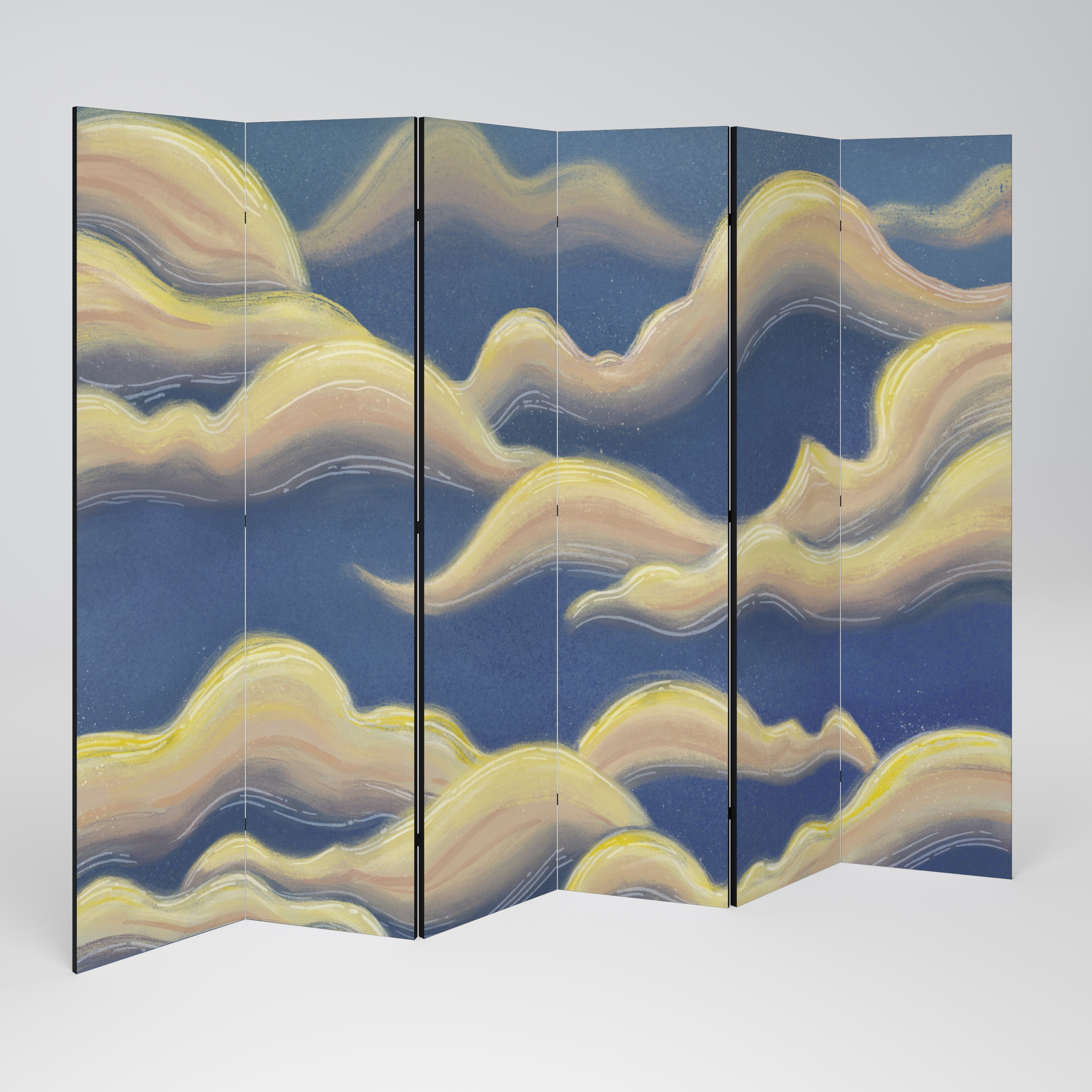 CLOUD RUFFLE Decorative 6-Panel Room Divider