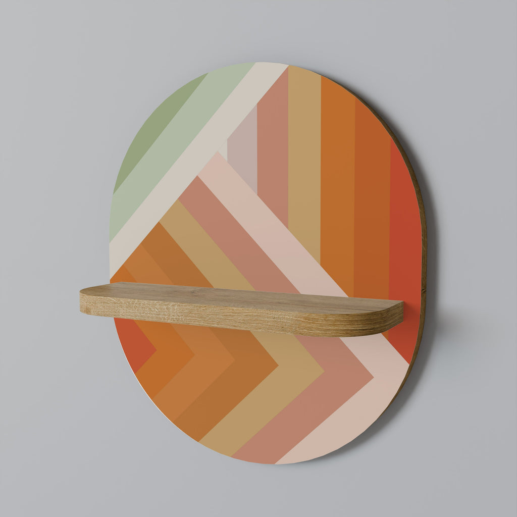 Étagère d'art ovale GRADIENT PICKS effet chêne