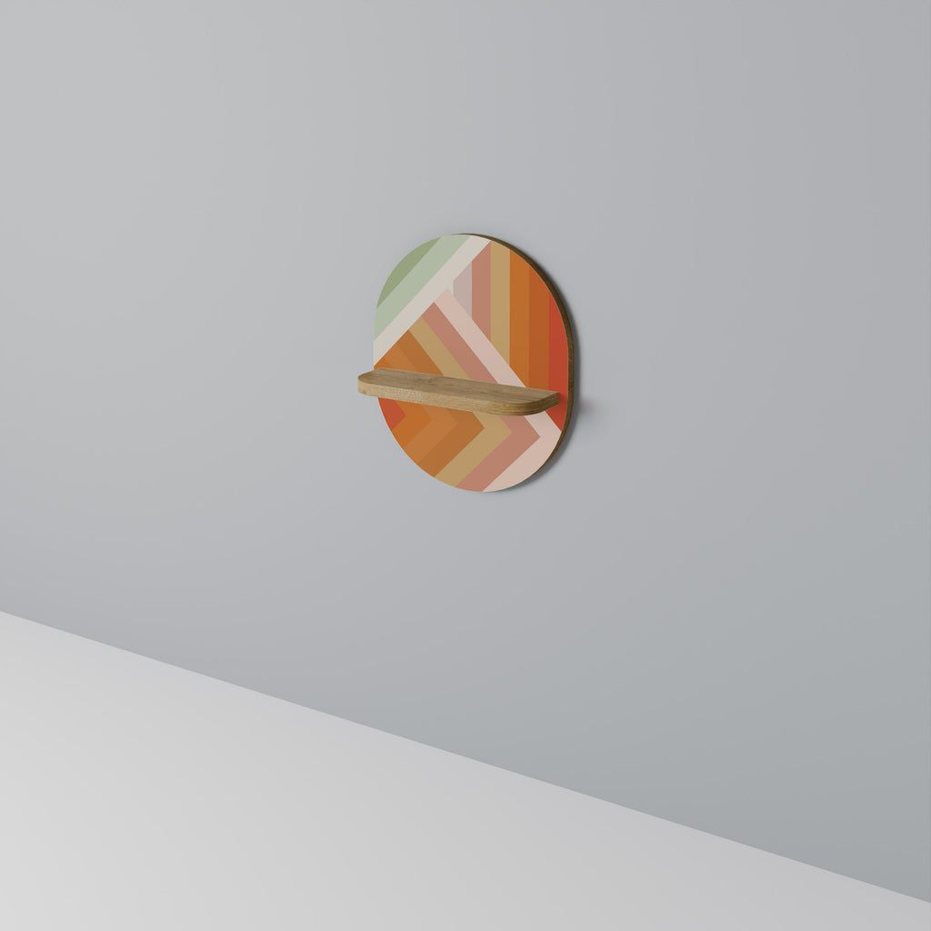 Étagère d'art ovale GRADIENT PICKS effet chêne