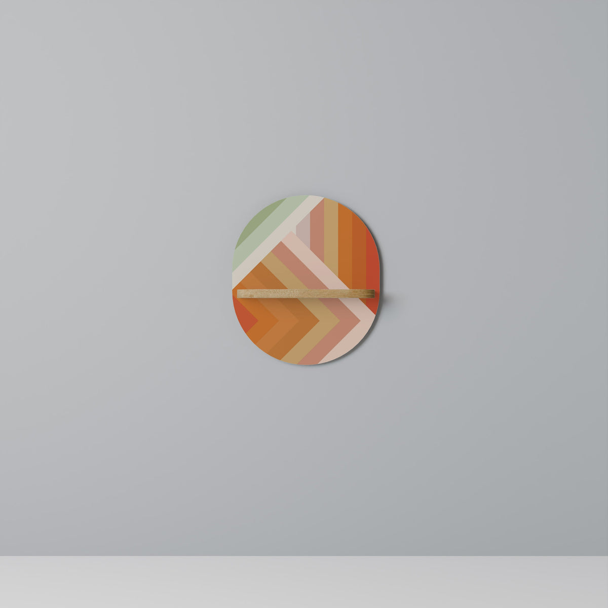 Étagère d'art ovale GRADIENT PICKS effet chêne