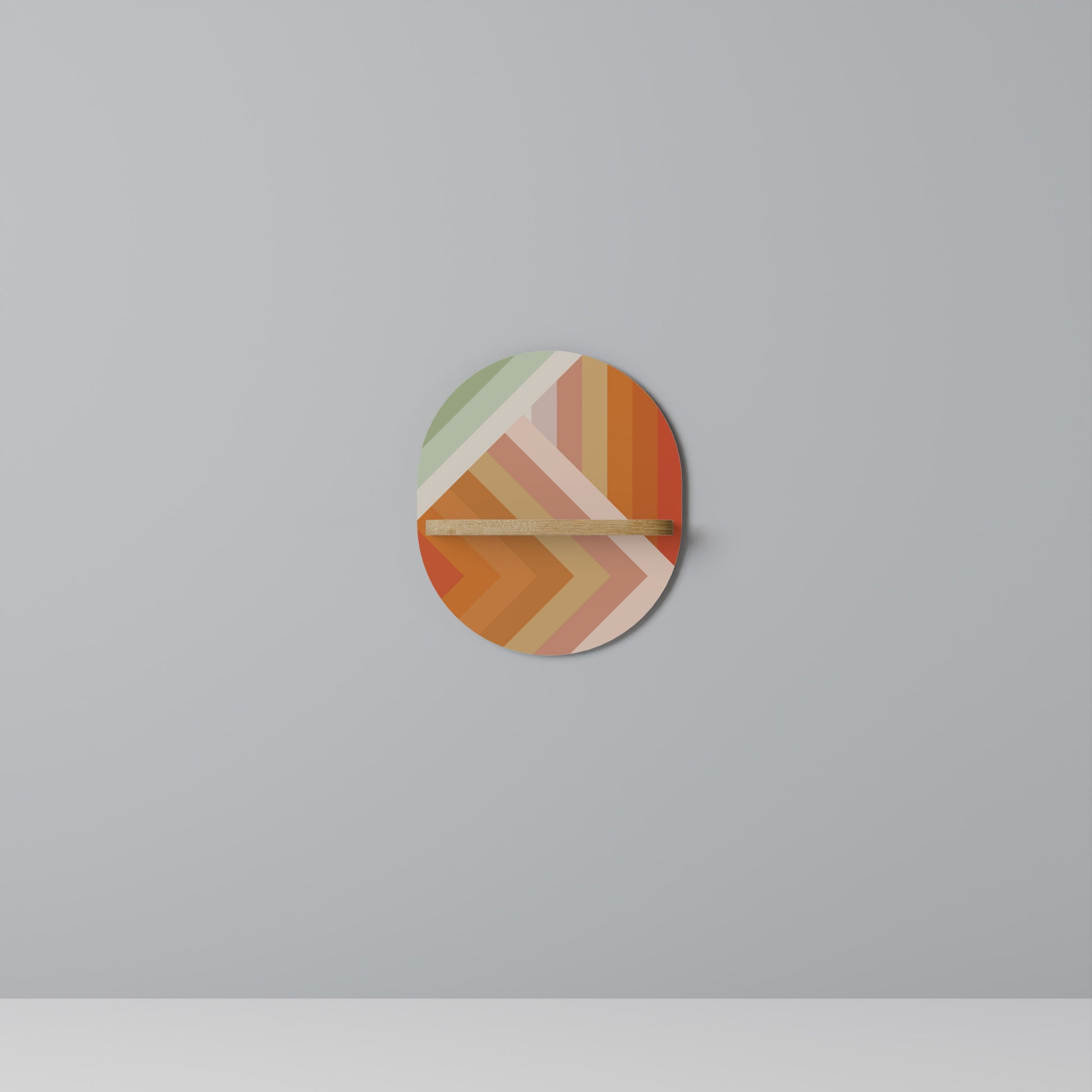 Étagère d'art ovale GRADIENT PICKS effet chêne