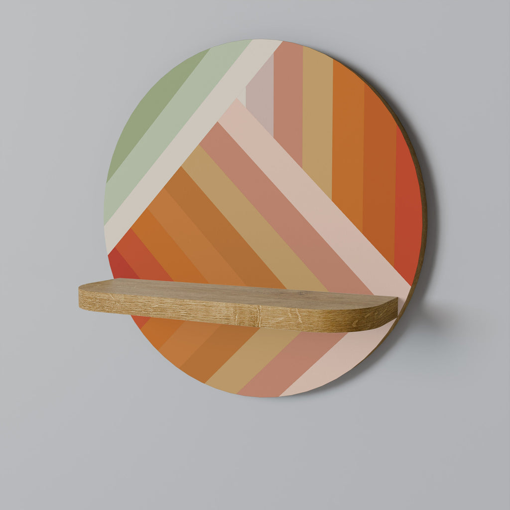 Étagère d'art ronde GRADIENT PICKS effet chêne