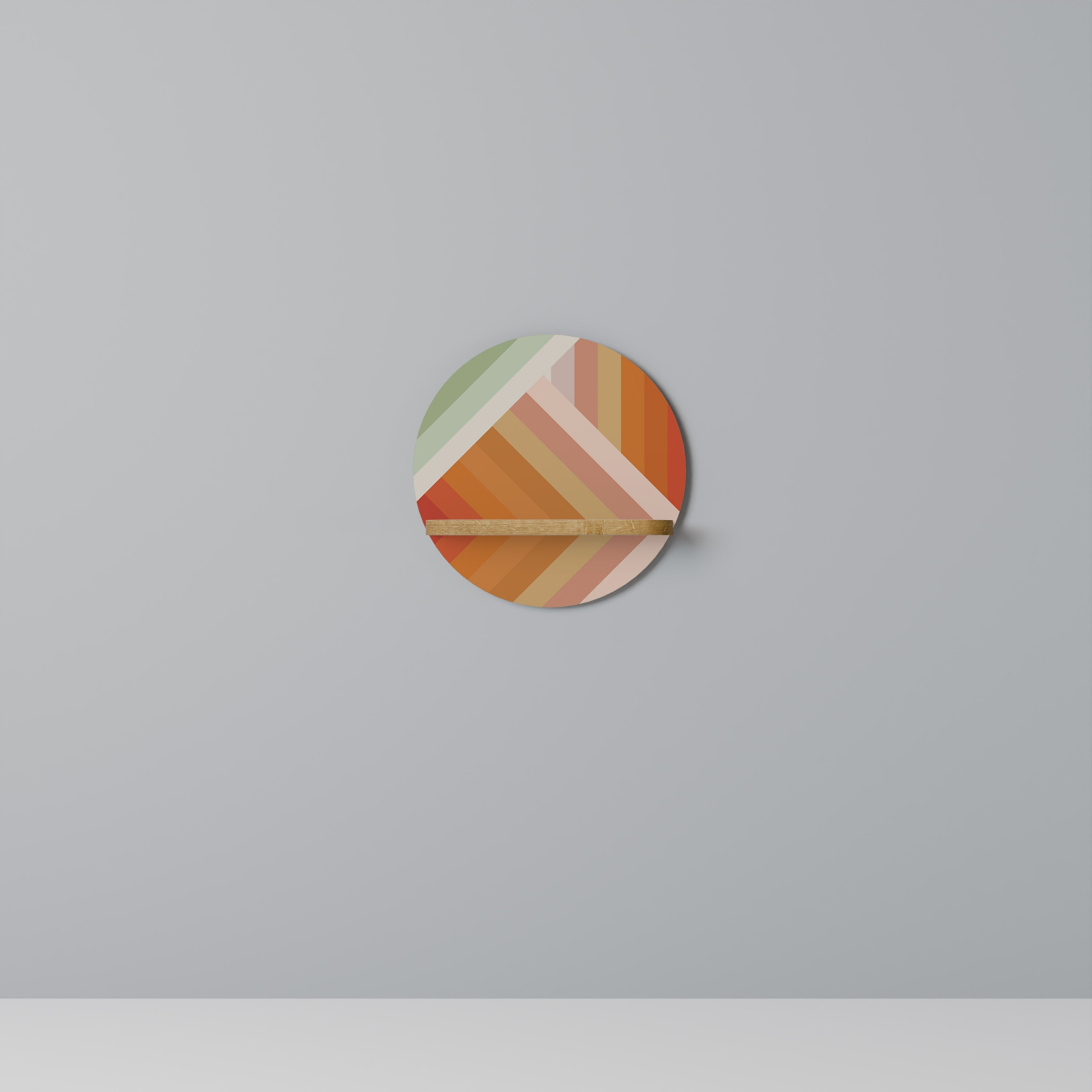 Étagère d'art ronde GRADIENT PICKS effet chêne