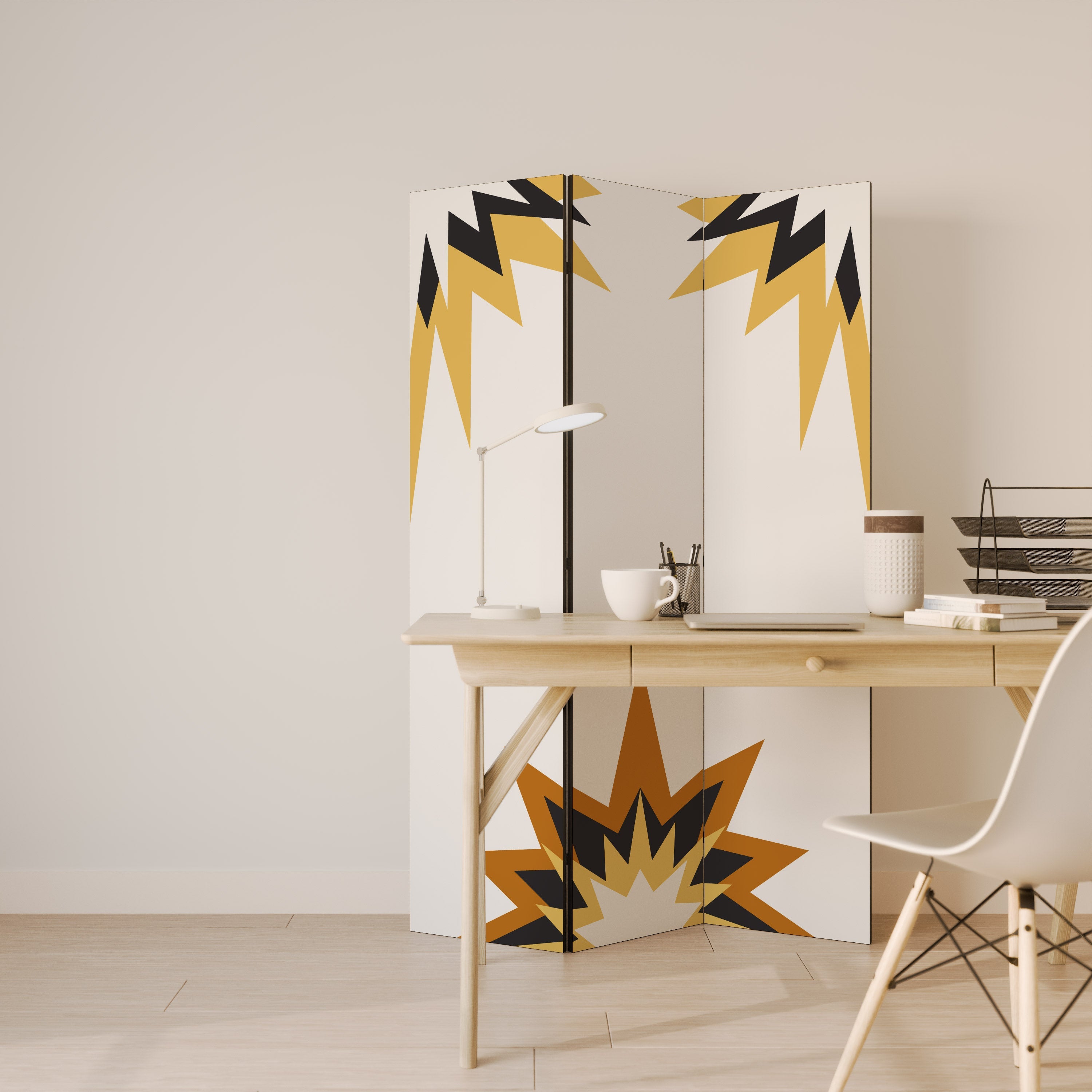 EXPLOSIVE HARMONY Decorative 3-Panel Room Divider