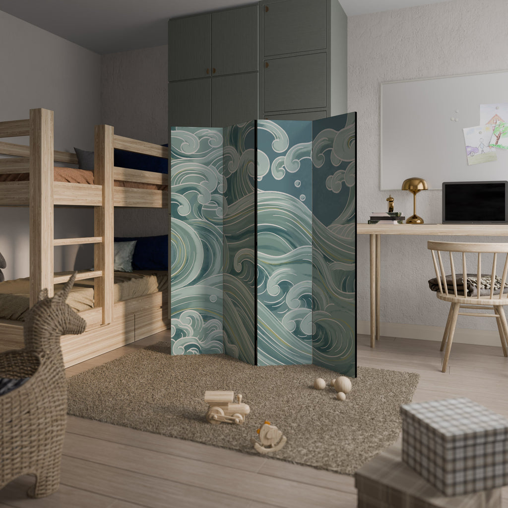 Séparateur de pièce décoratif à 4 panneaux ASIAN SWAY