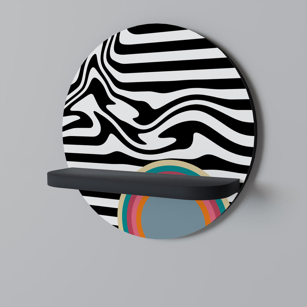 SPECTRA SHOWCASE Round Art Shelf In Black Finish