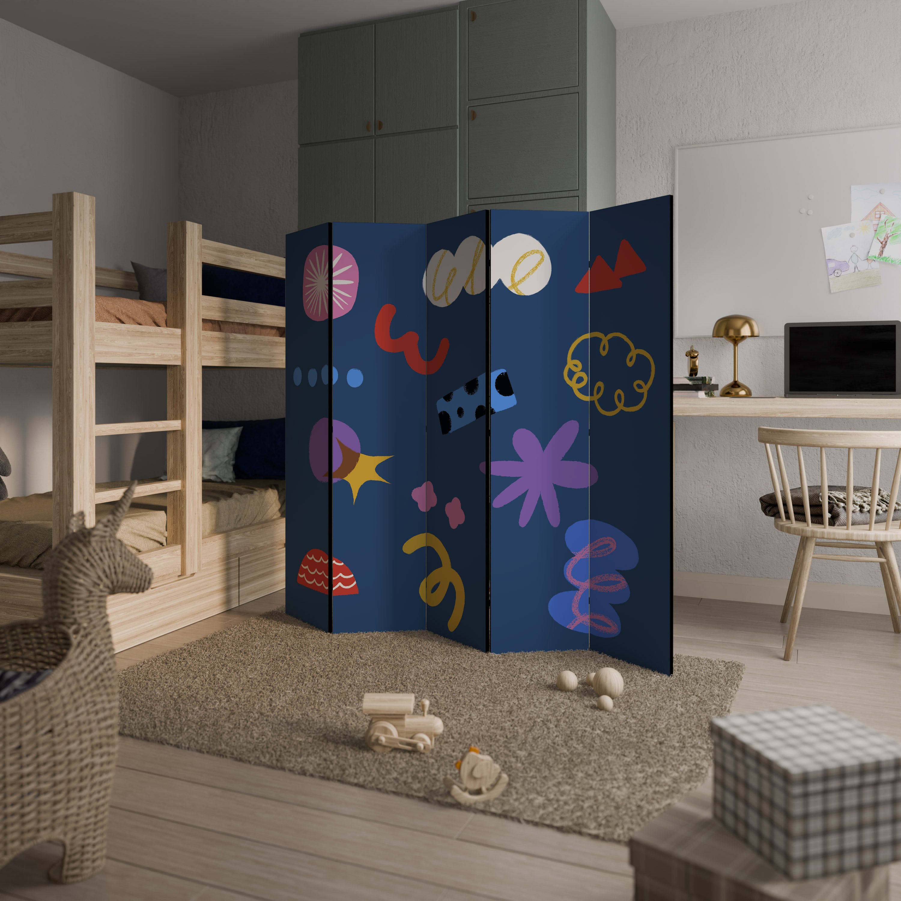 DREAMY HUMOR 5-Panel Room Divider
