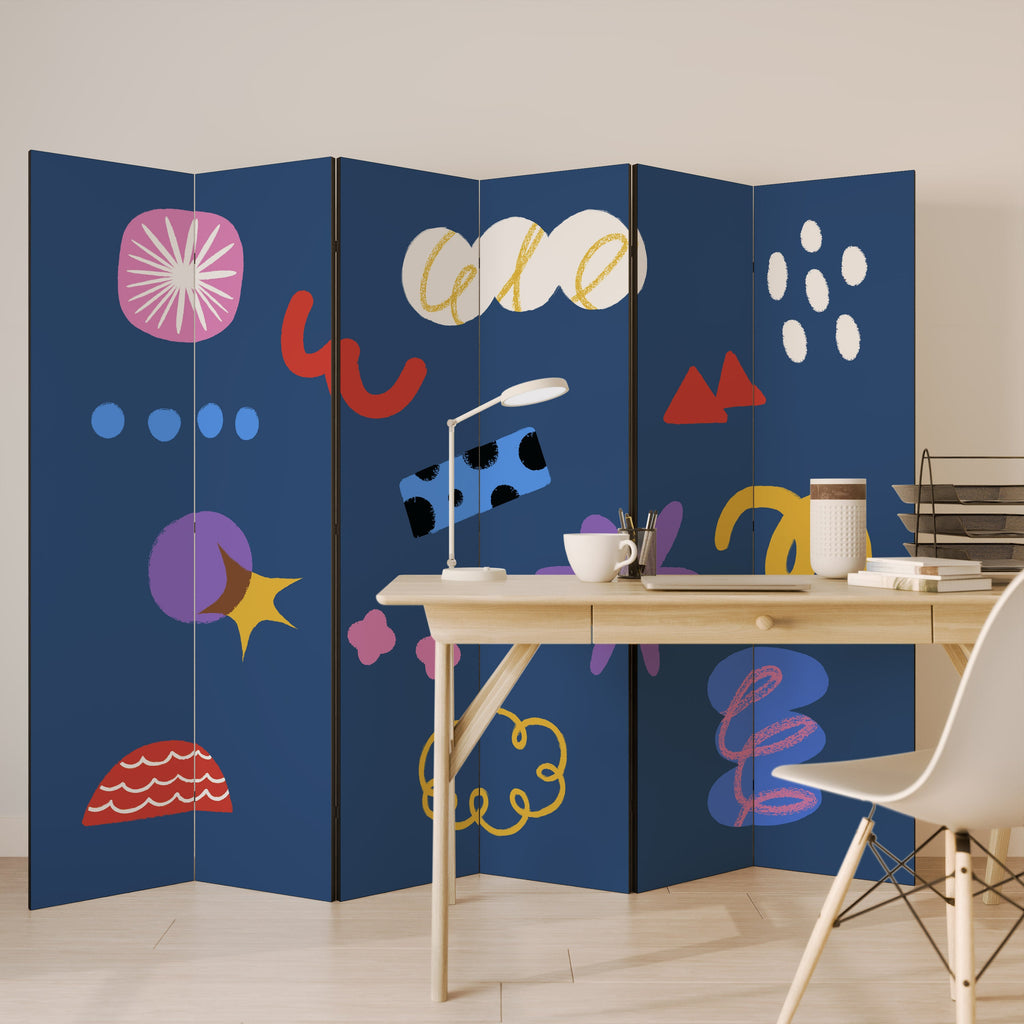 DREAMY HUMOR Decorative 6-Panel Room Divider
