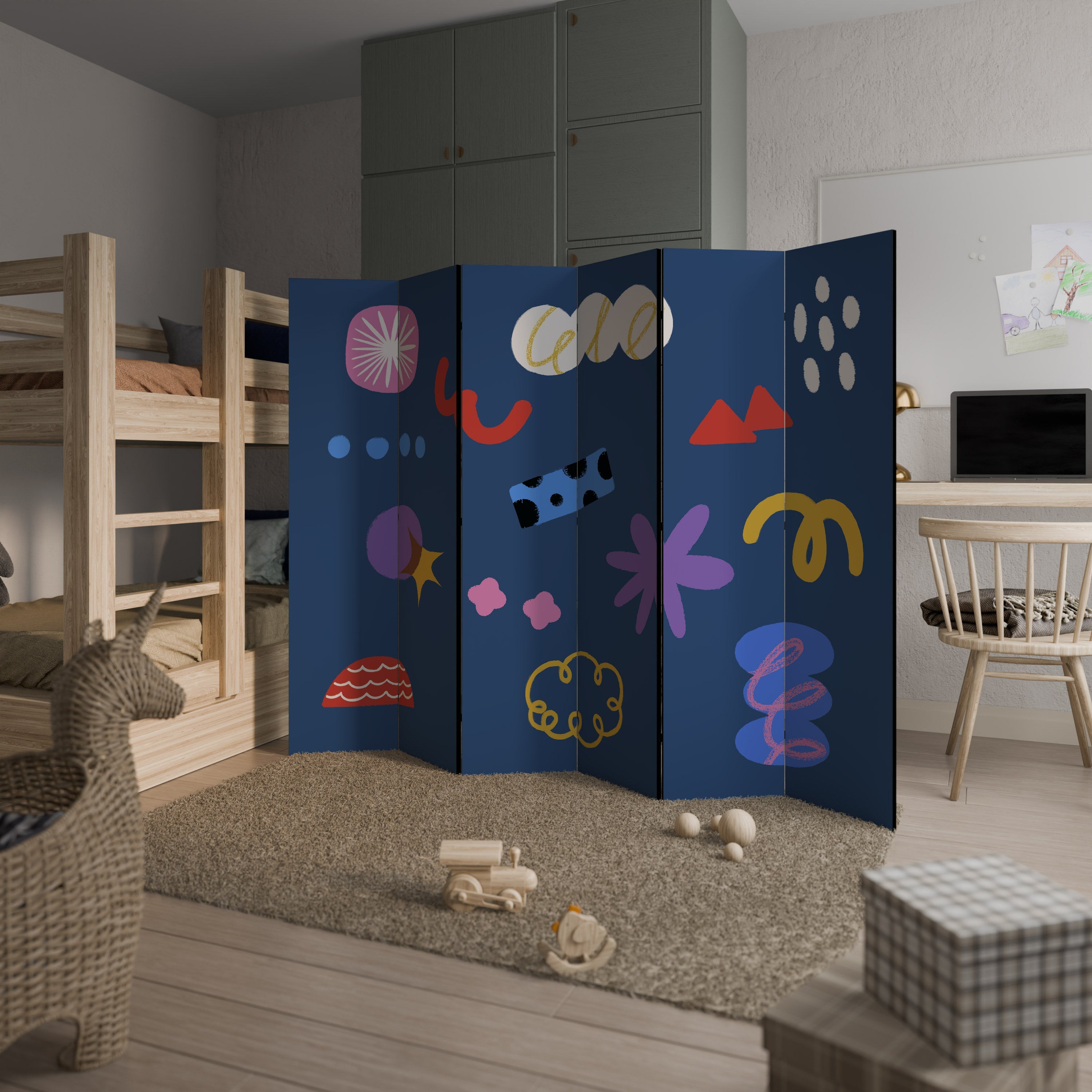 DREAMY HUMOR Decorative 6-Panel Room Divider