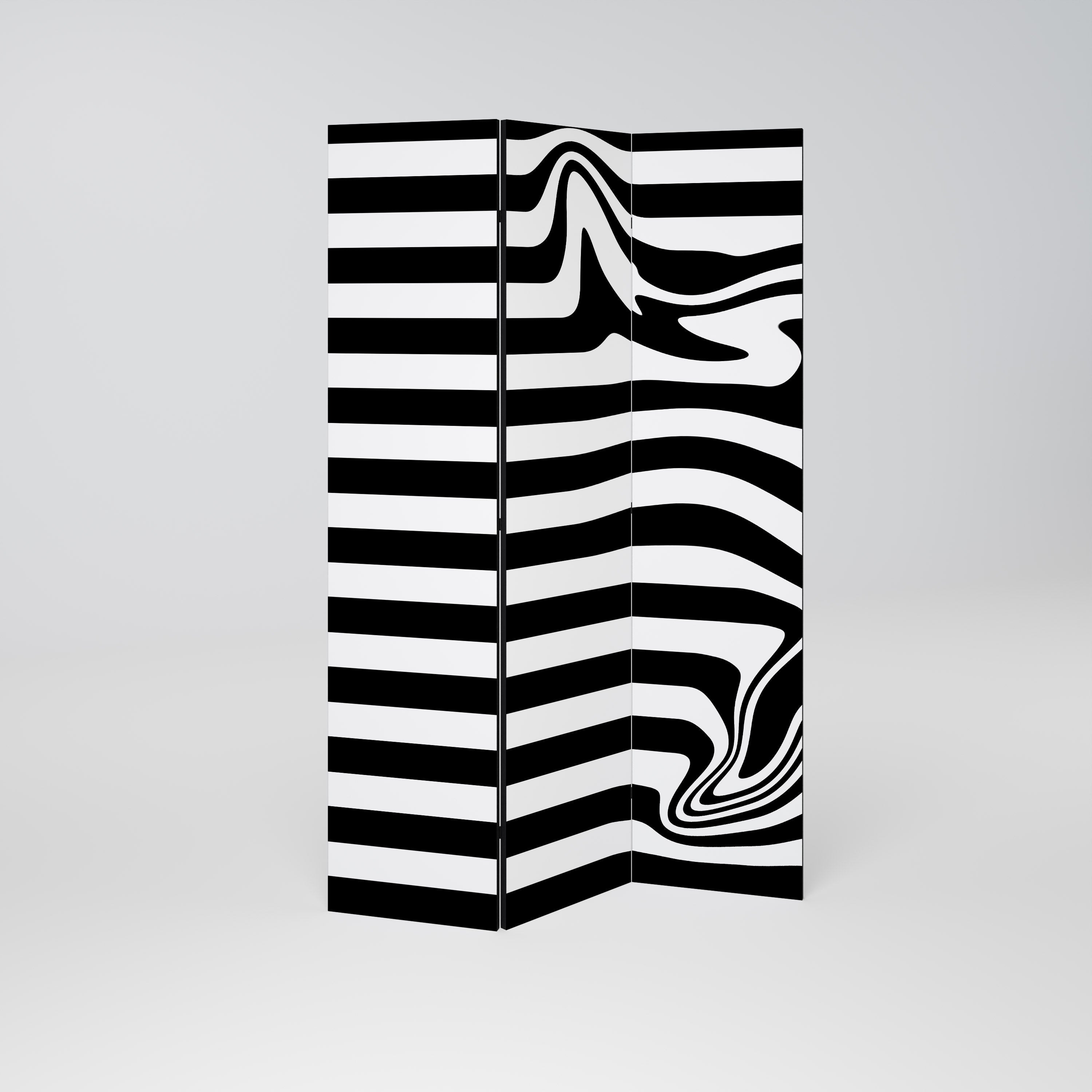 POLYLINE FUZZY Decorative 3-Panel Room Divider