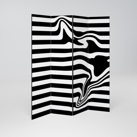 POLYLINE FUZZY 4-Panel Room Divider