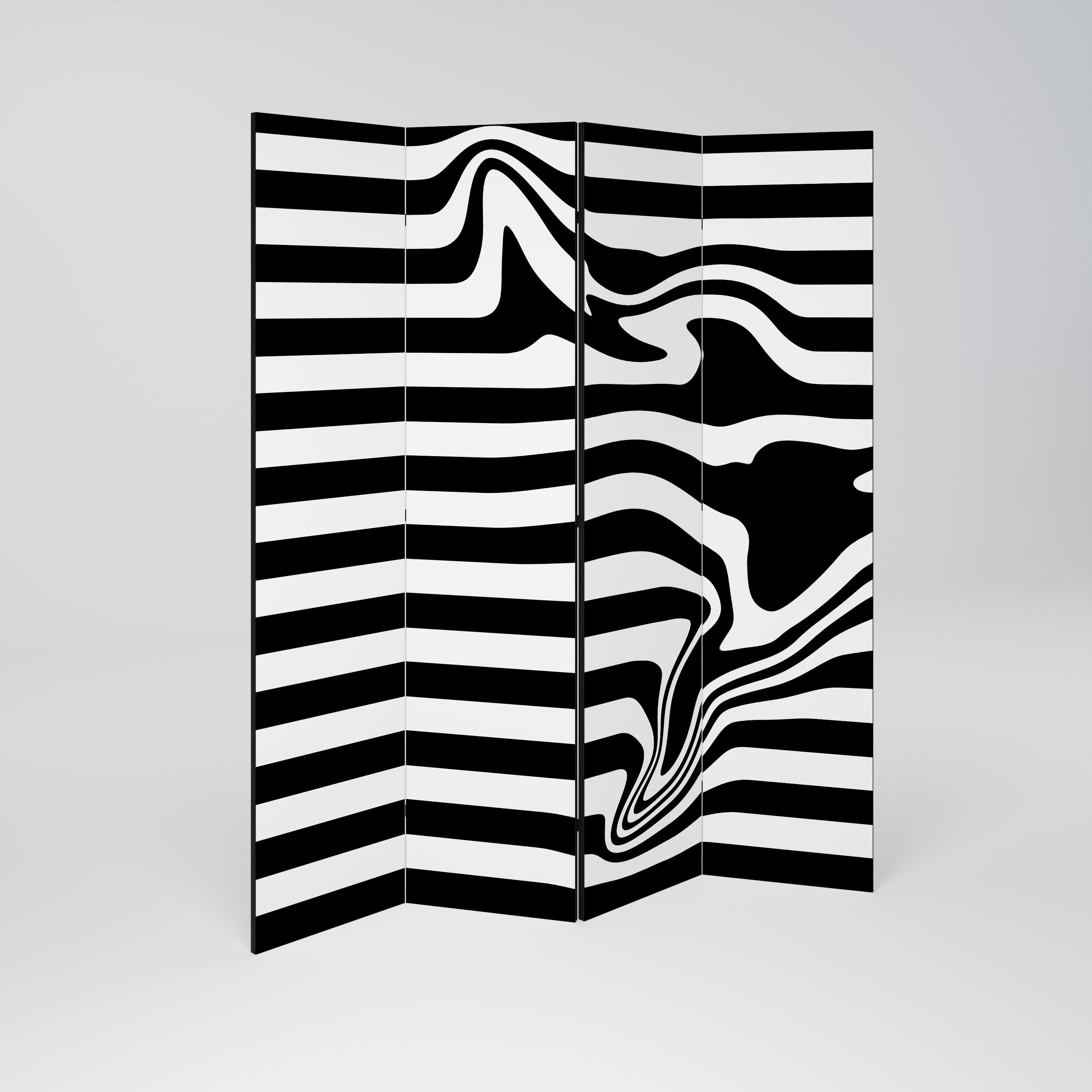 POLYLINE FUZZY Decorative 4-Panel Room Divider