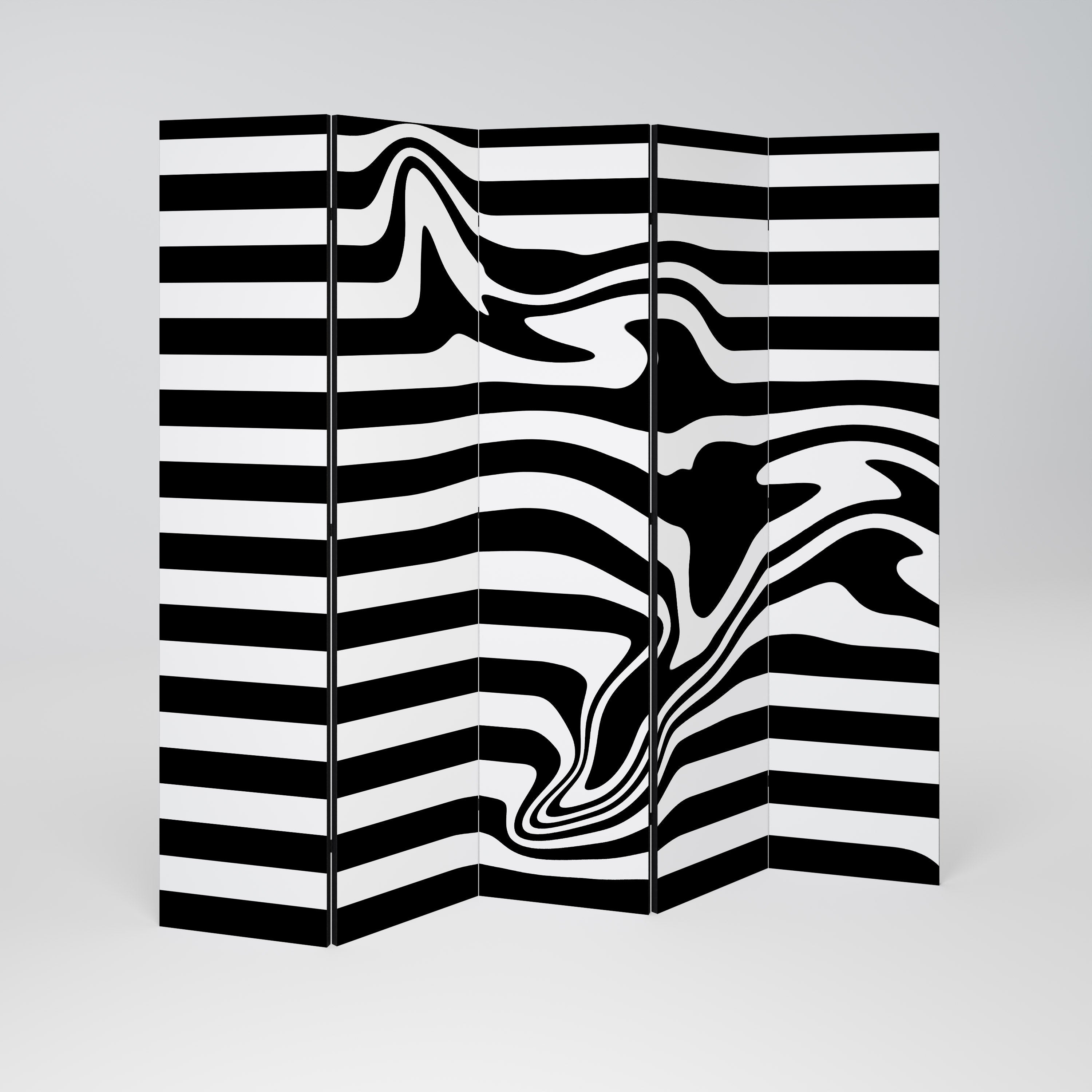 POLYLINE FUZZY Decorative 5-Panel Room Divider