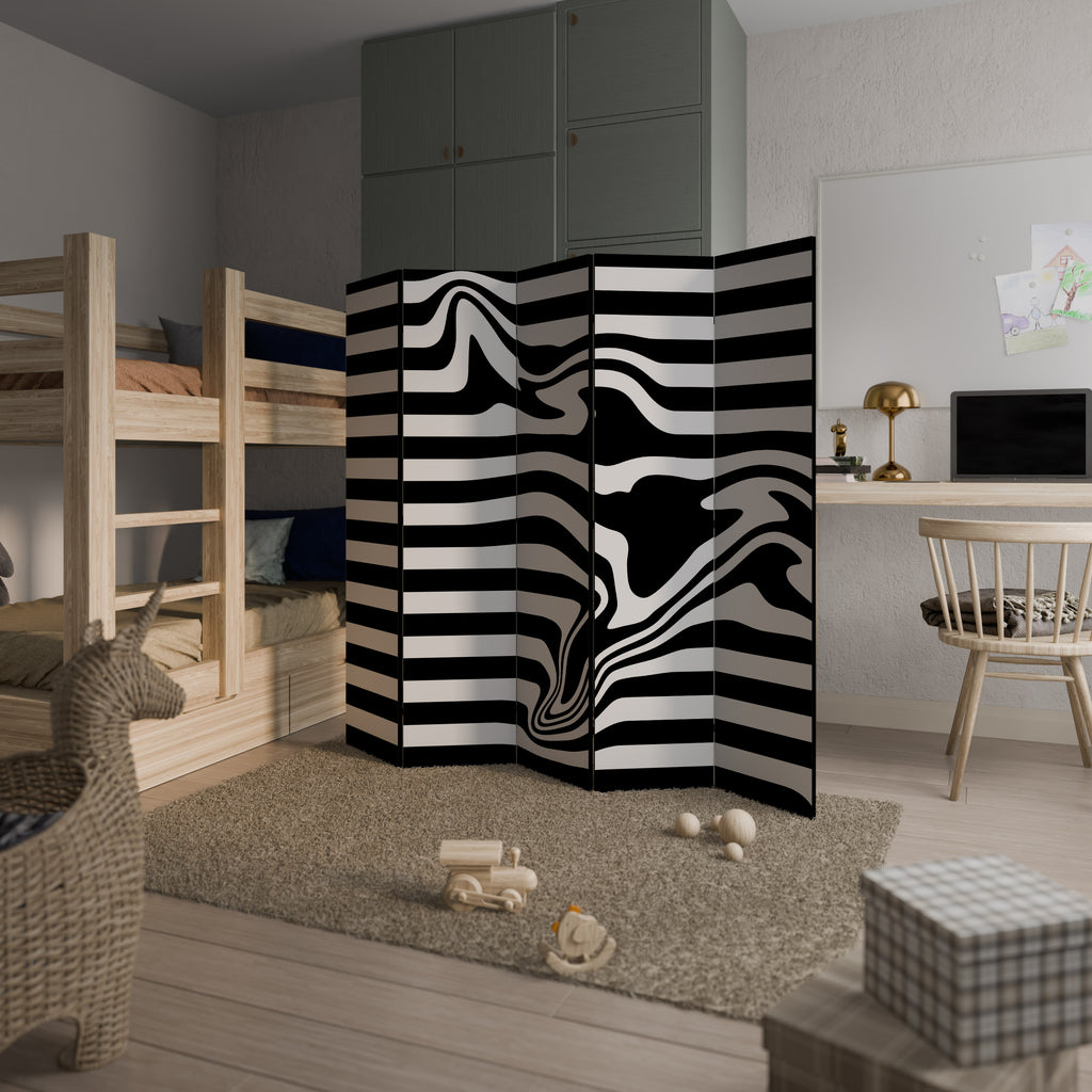 POLYLINE FUZZY 5-Panel Room Divider