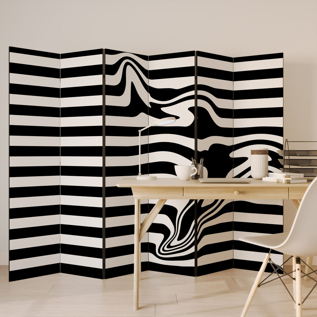 POLYLINE FUZZY Decorative 6-Panel Room Divider