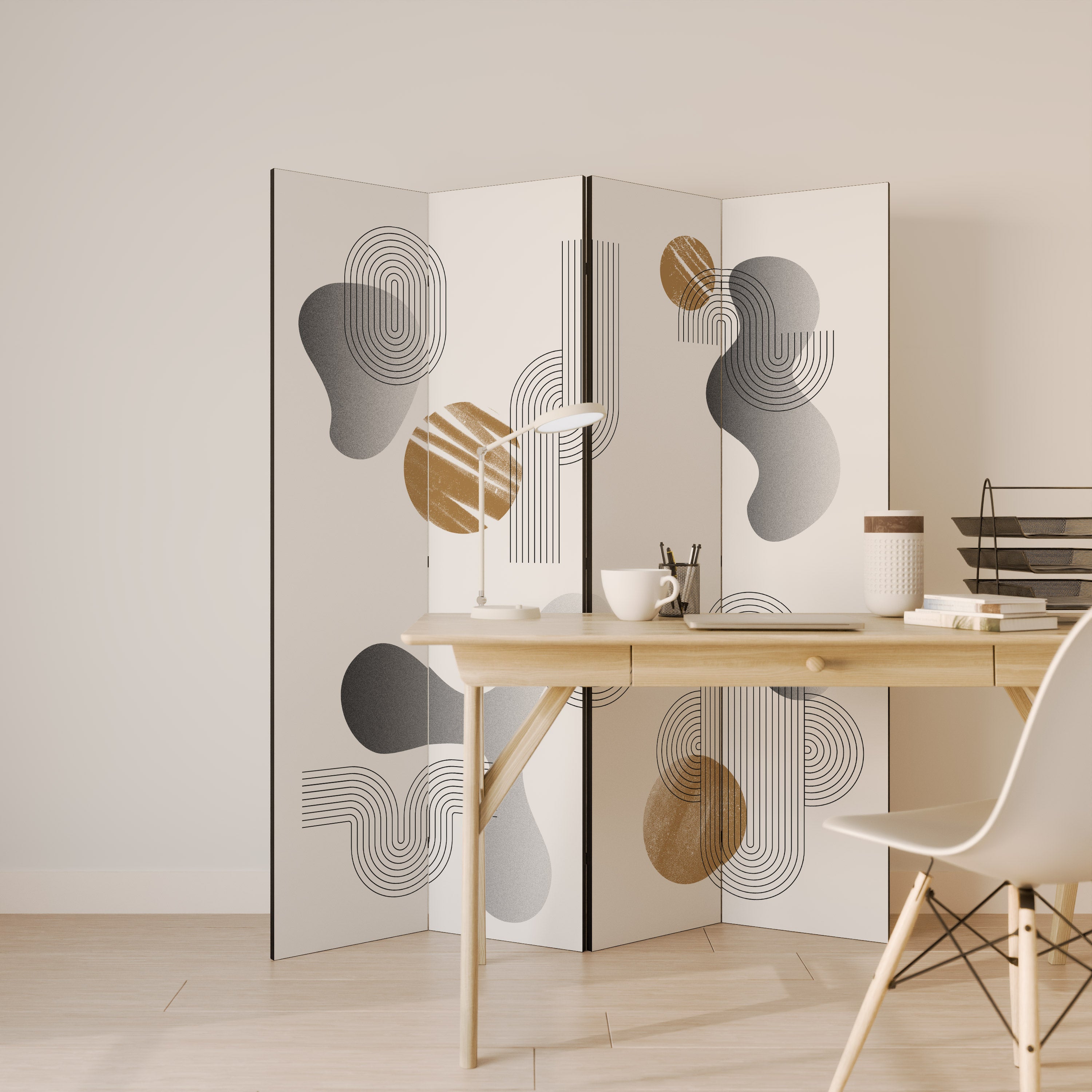 CLEAR CREATIONS 4-Panel Room Divider