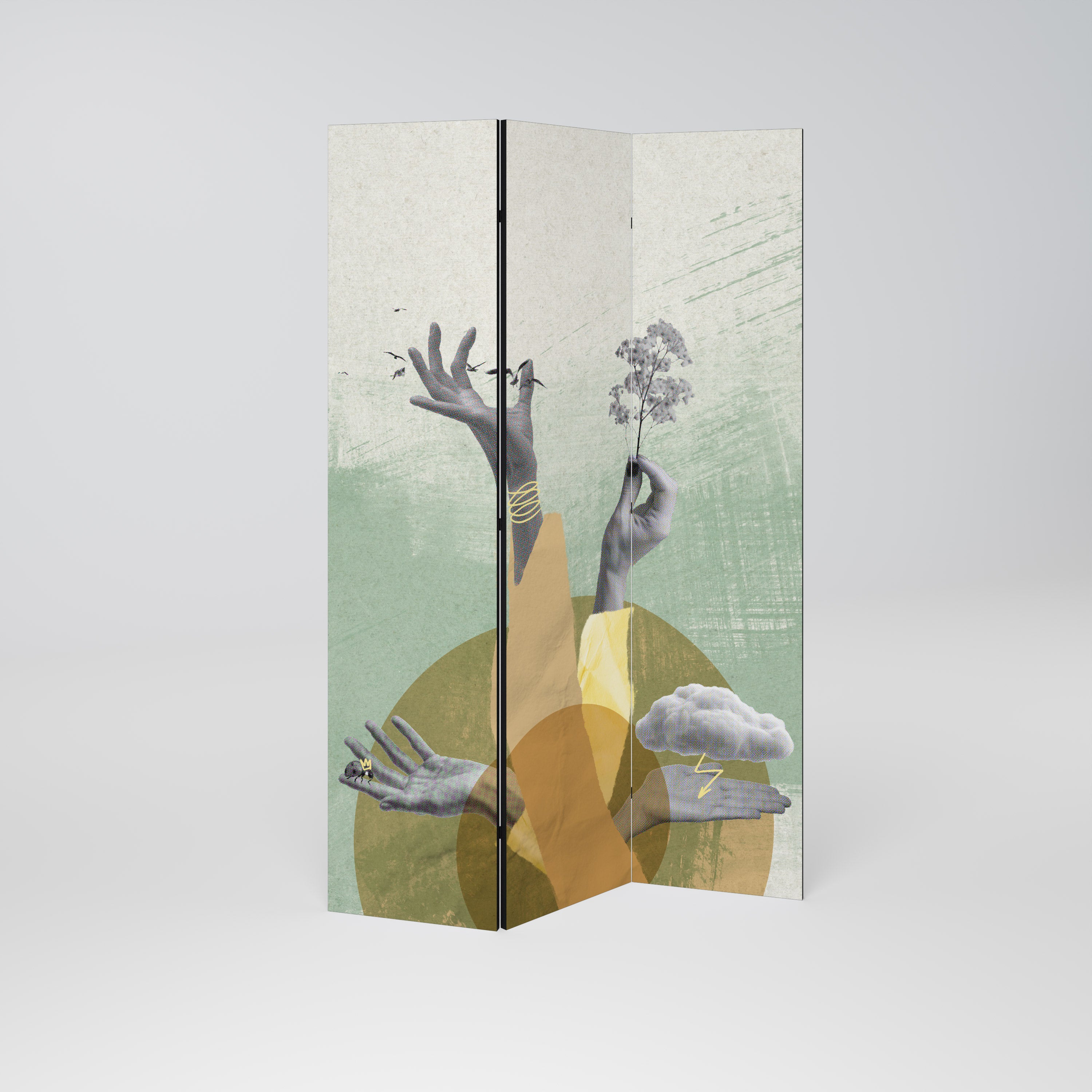 EARTH ELEMENTS 3-Panel Room Divider