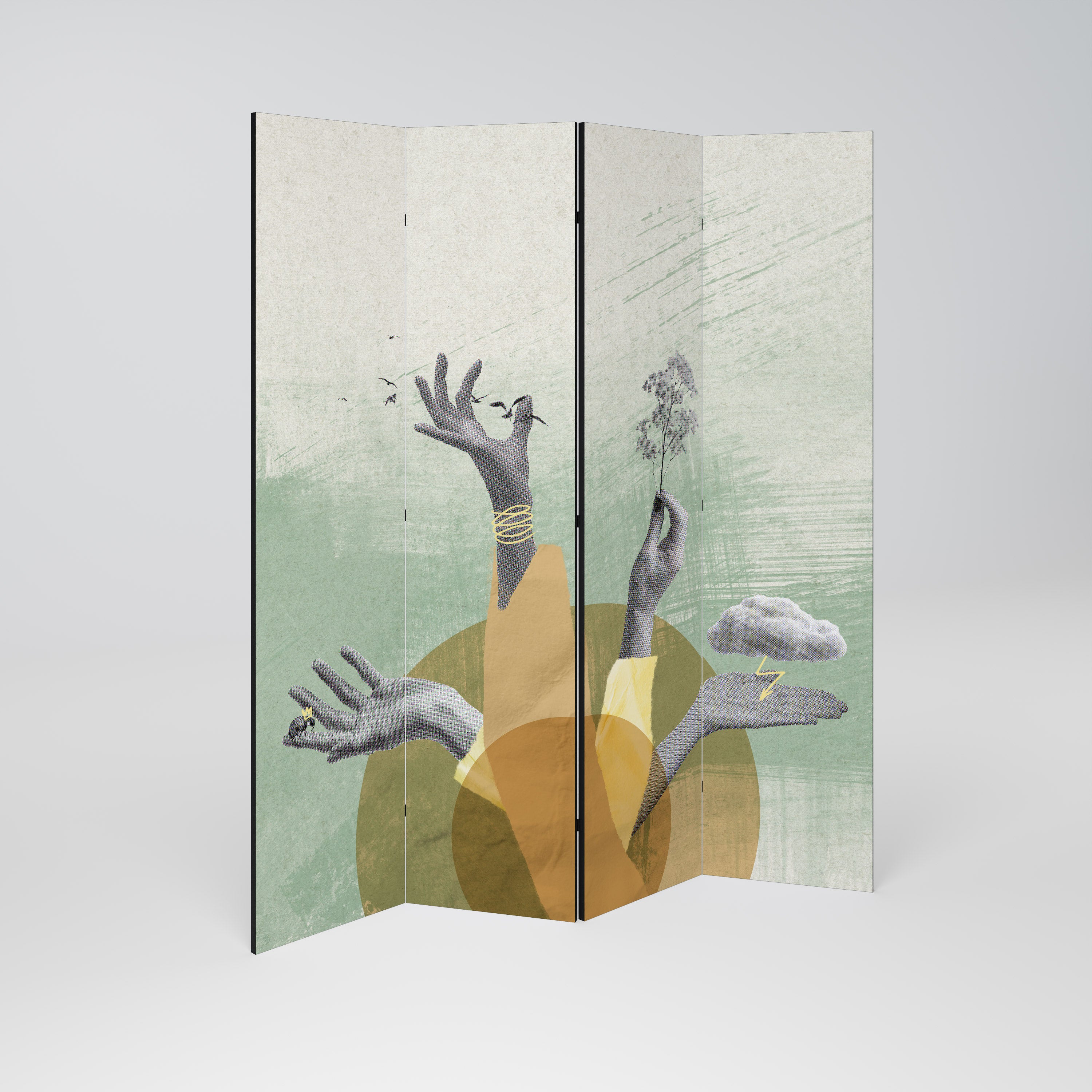 EARTH ELEMENTS 4-Panel Room Divider