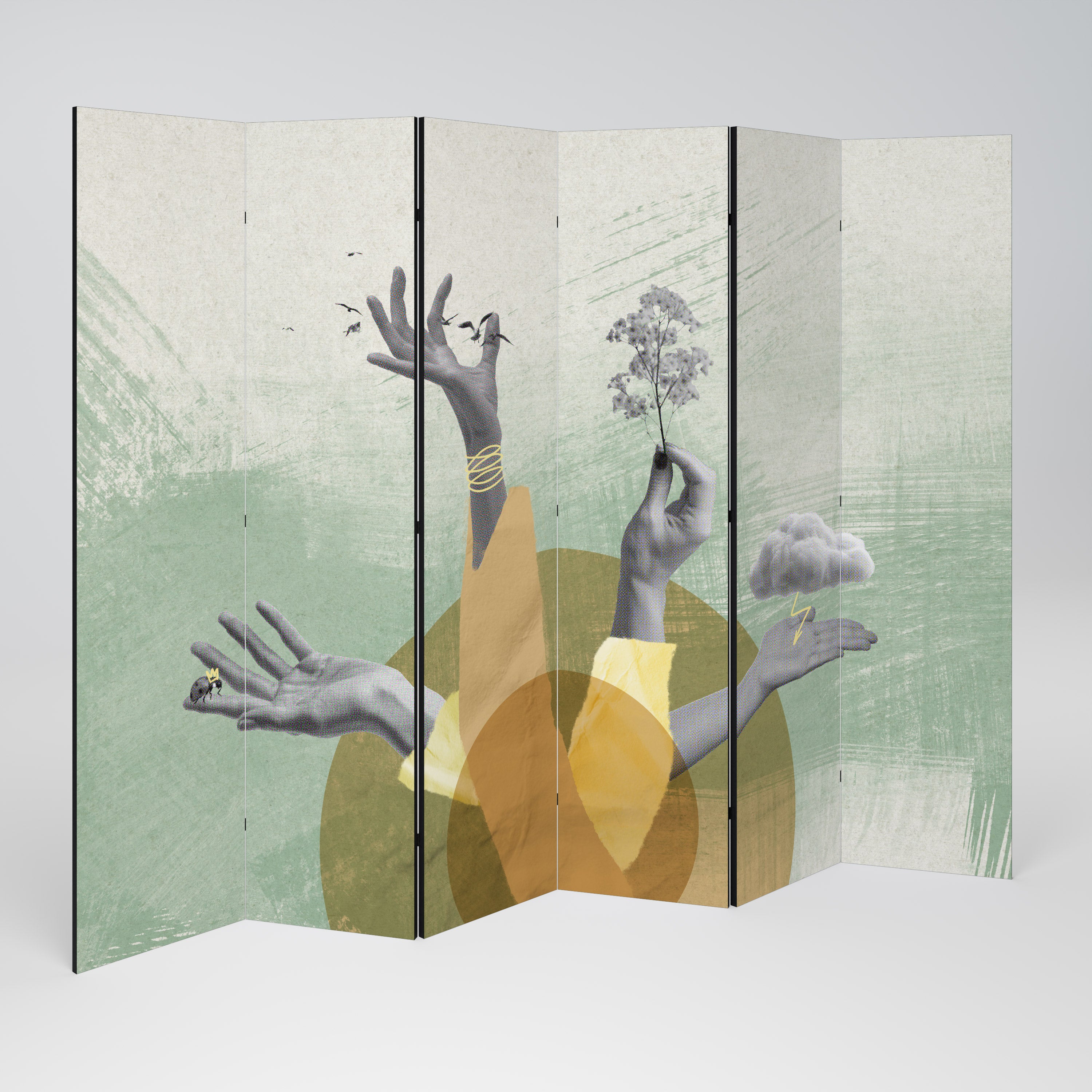 EARTH ELEMENTS 6-Panel Room Divider