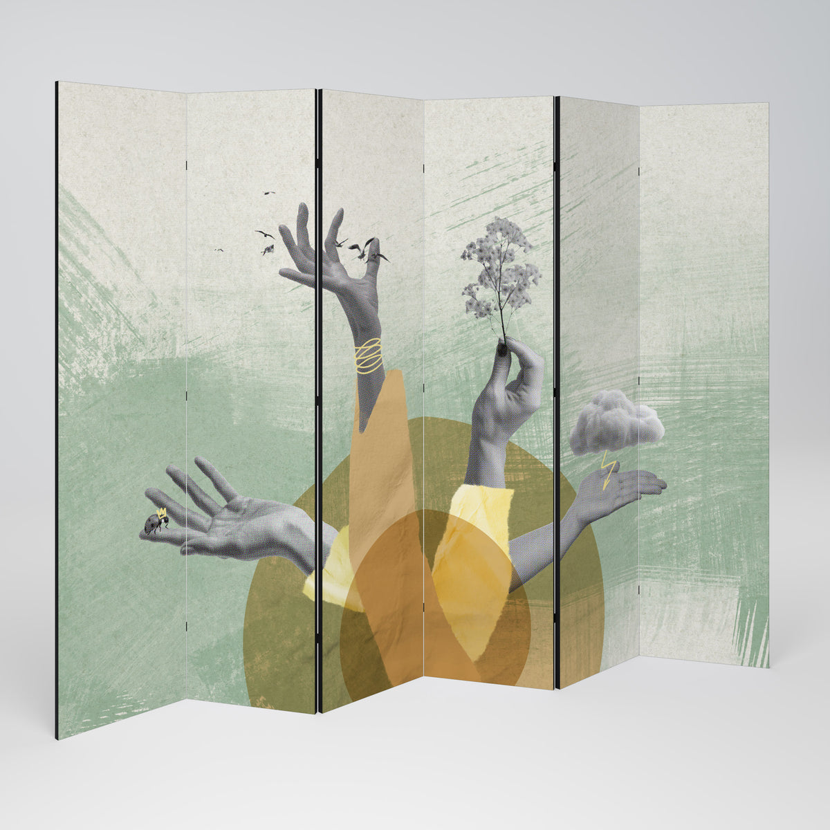 EARTH ELEMENTS 6-Panel Room Divider