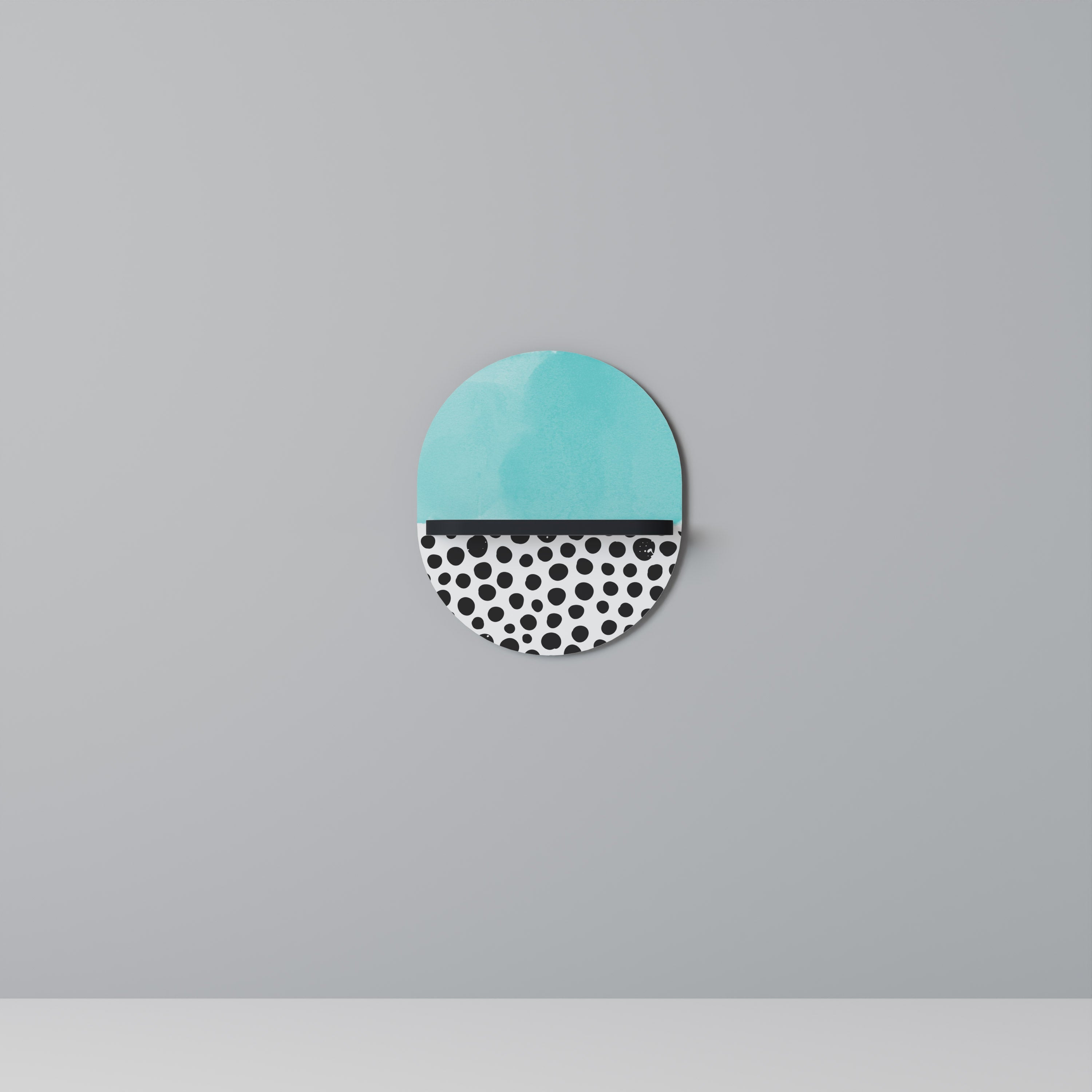 AZURE TREASURE Oval Art Shelf In Black Finish