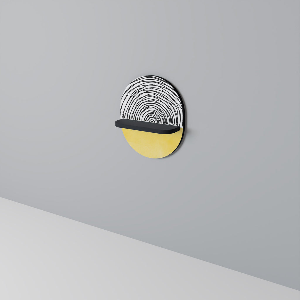 SUNNY TREASURE Oval Art Shelf In Black Finish