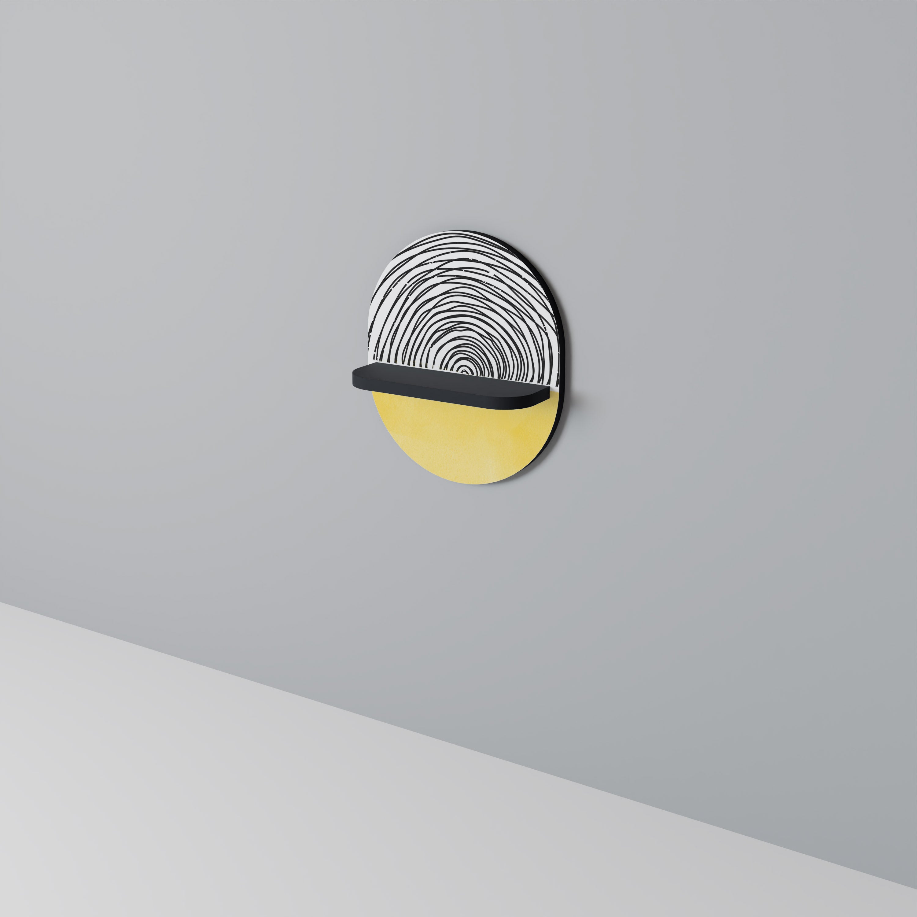 SUNNY TREASURE Oval Art Shelf In Black Finish