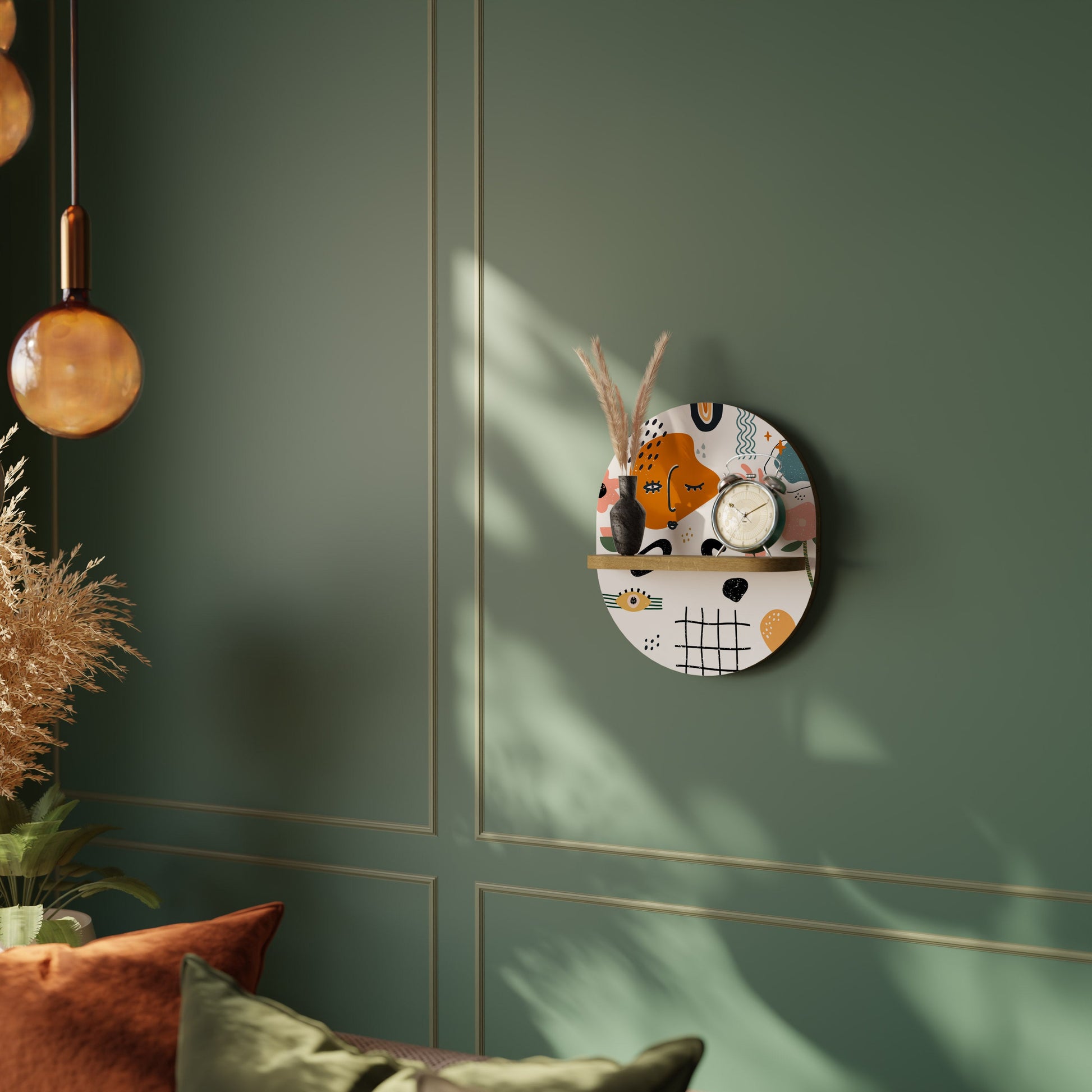 Étagère d'art ovale MATISSE WHIMSY effet chêne