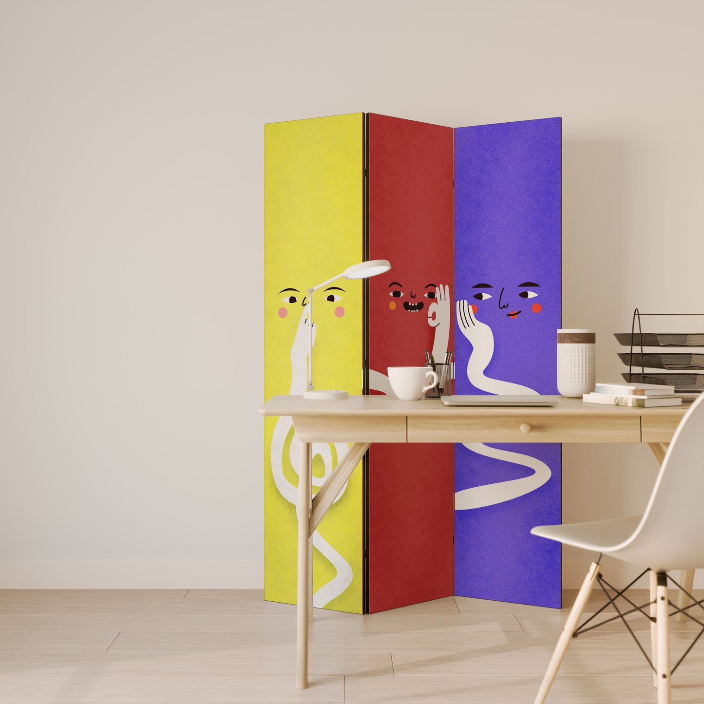 LIVELY FEATURES 3-Panel Room Divider