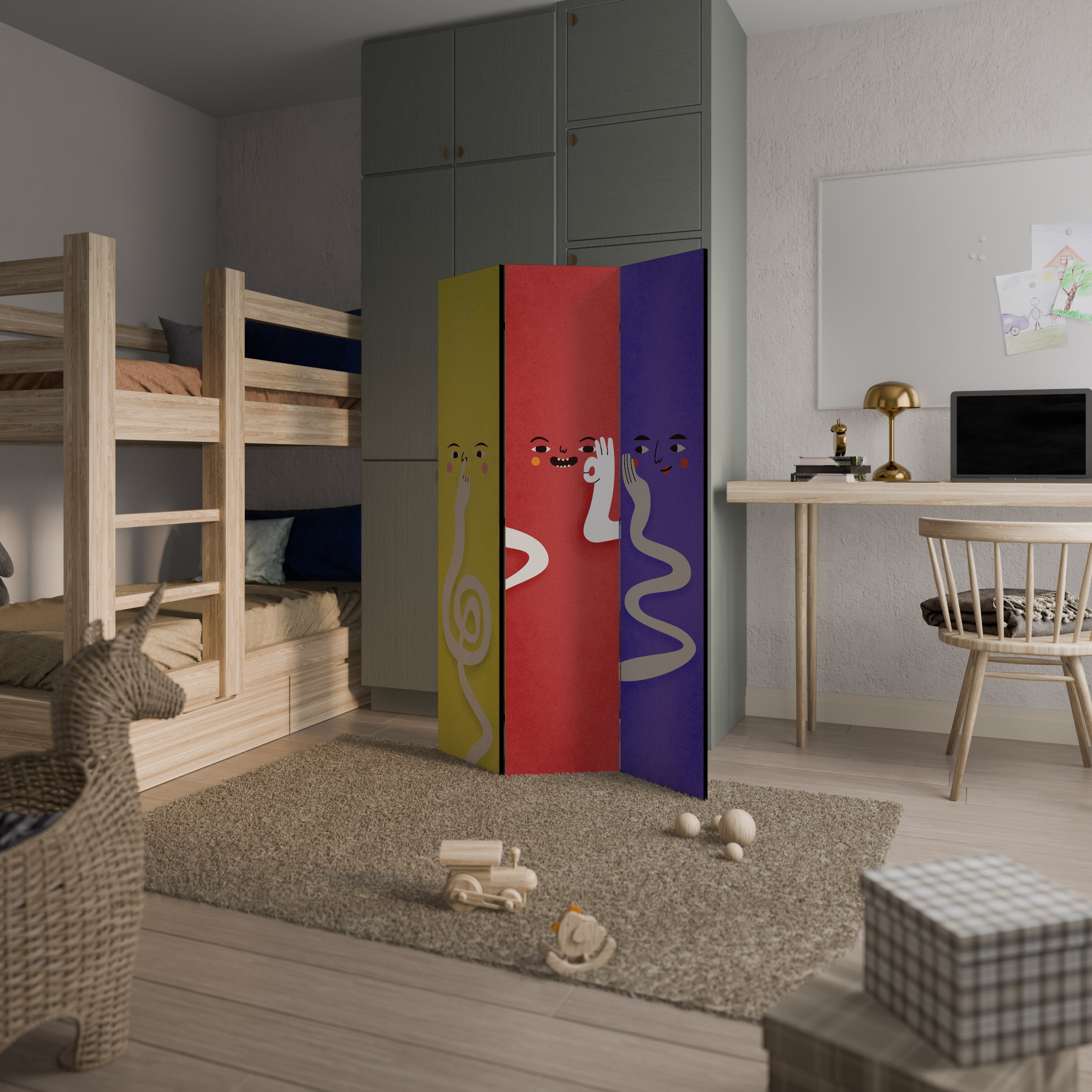 LIVELY FEATURES Decorative 3-Panel Room Divider