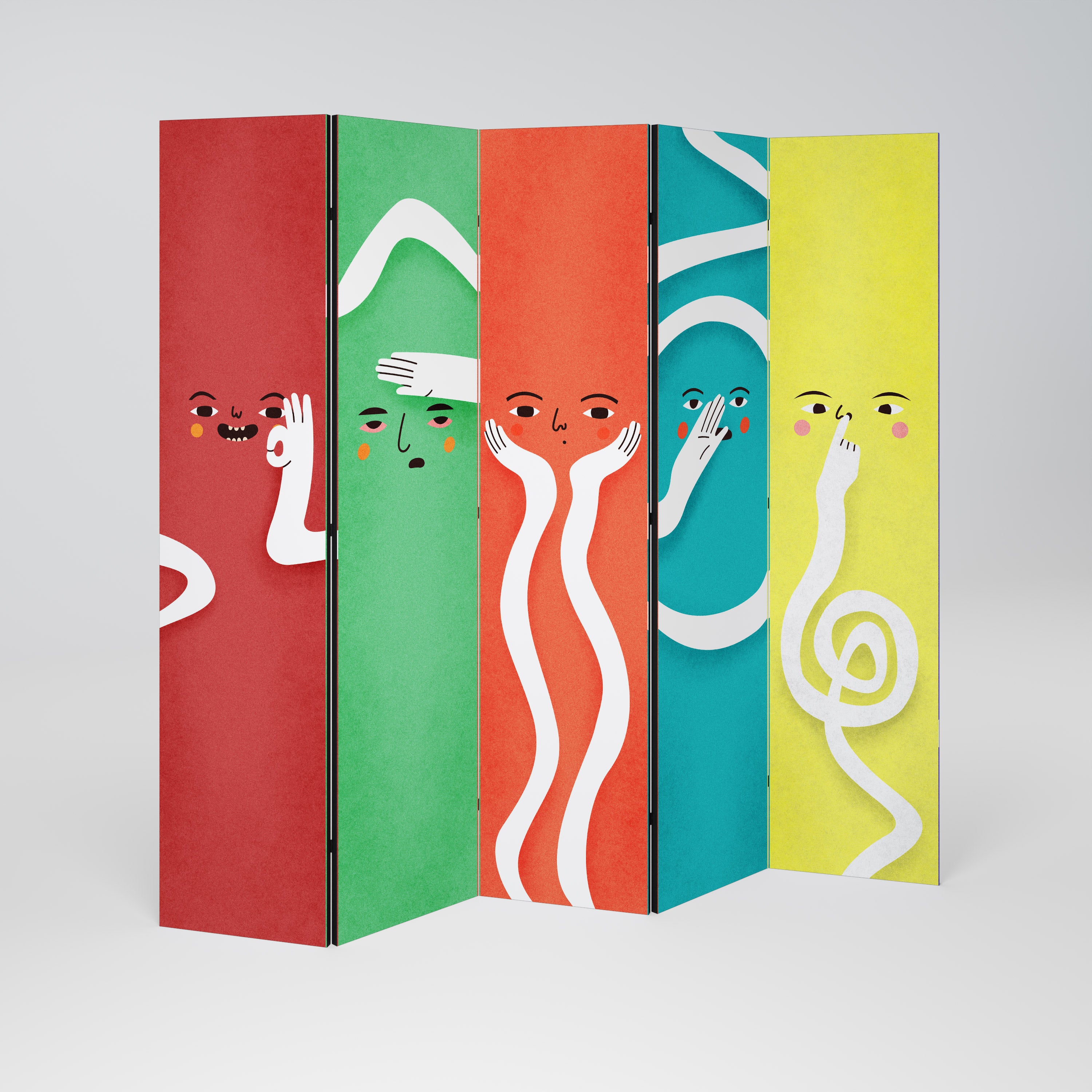 LIVELY FEATURES 5-Panel Room Divider