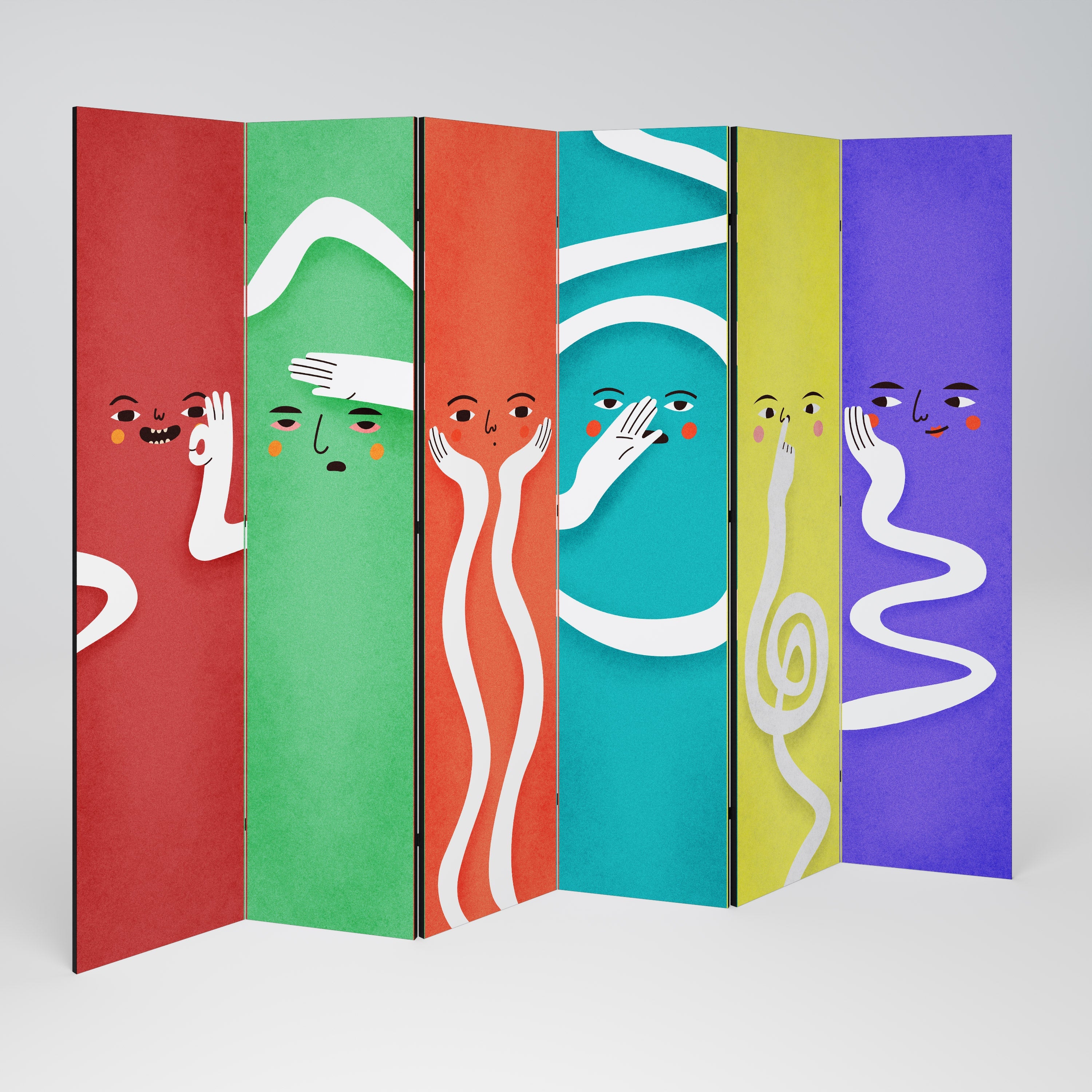 LIVELY FEATURES Decorative 6-Panel Room Divider