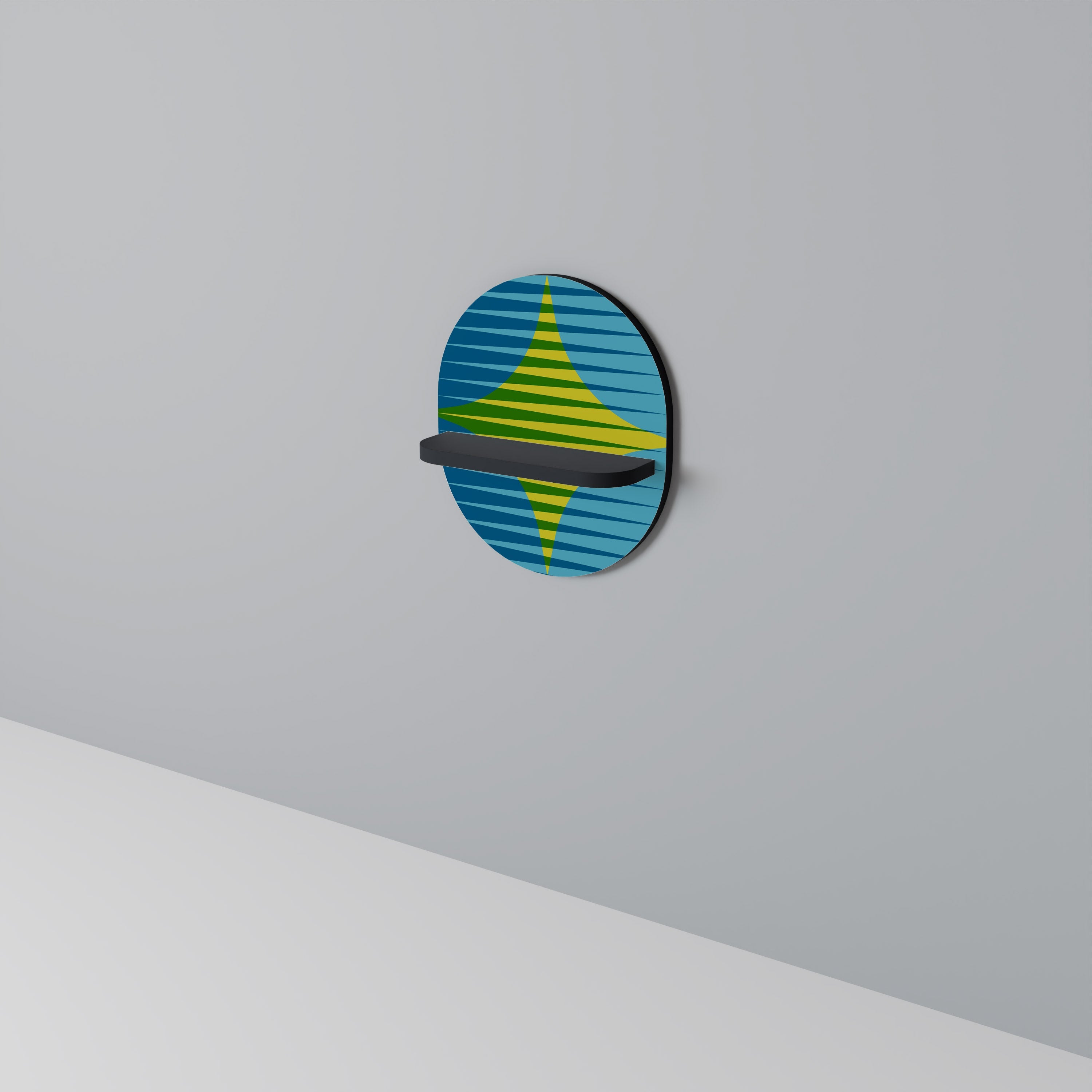 PERFECTION PICKS Oval Art Shelf In Black Finish