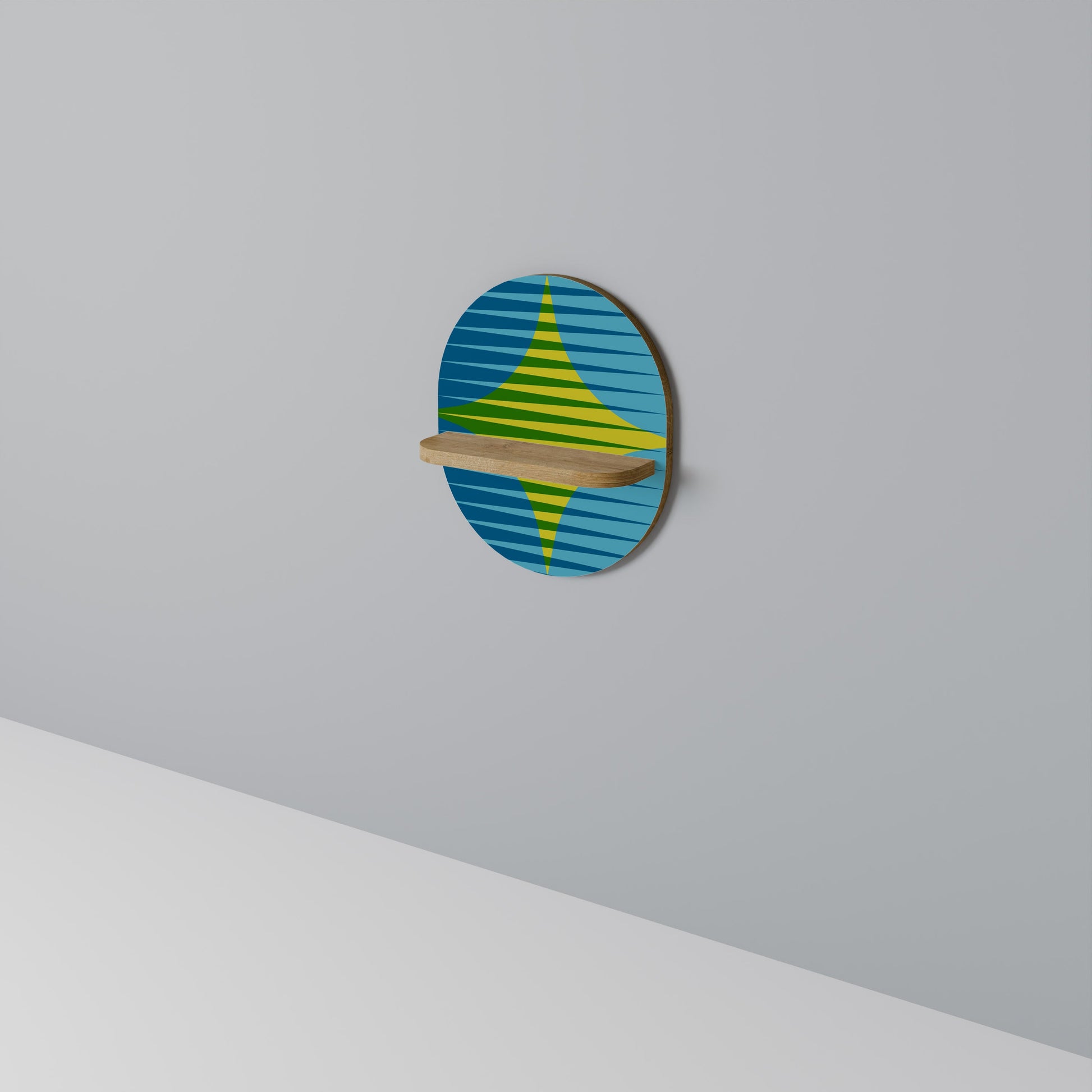 PERFECTION PICKS Oval Art Shelf In Oak Effect