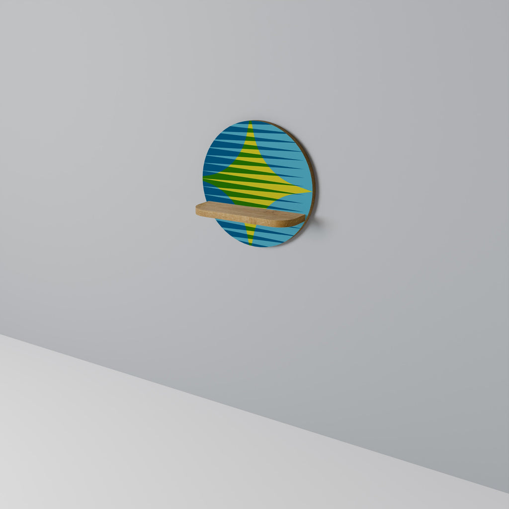 PERFECTION PICKS Étagère d'art ronde effet chêne