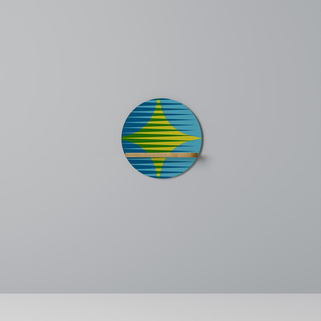 PERFECTION PICKS Étagère d'art ronde effet chêne