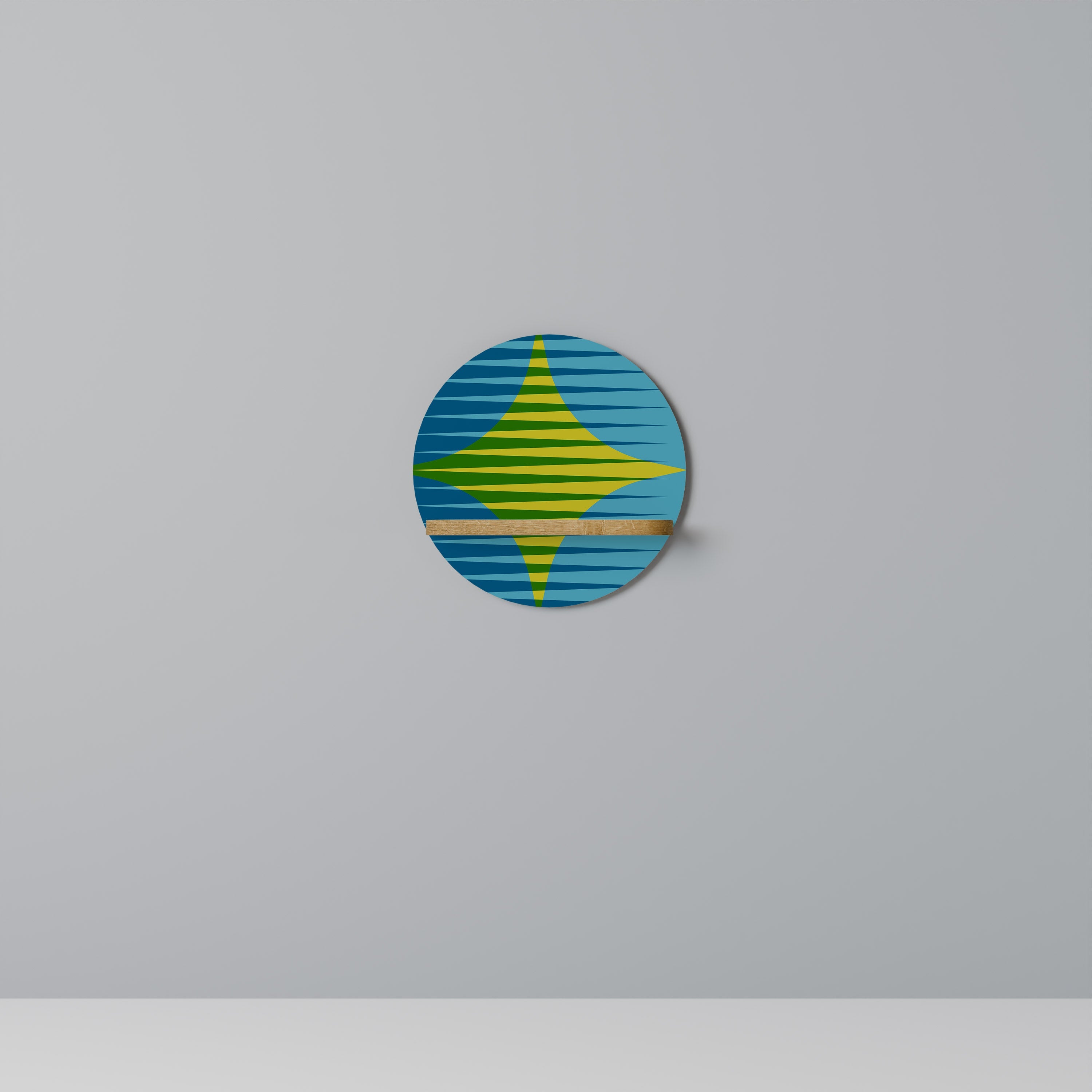 PERFECTION PICKS Étagère d'art ronde effet chêne