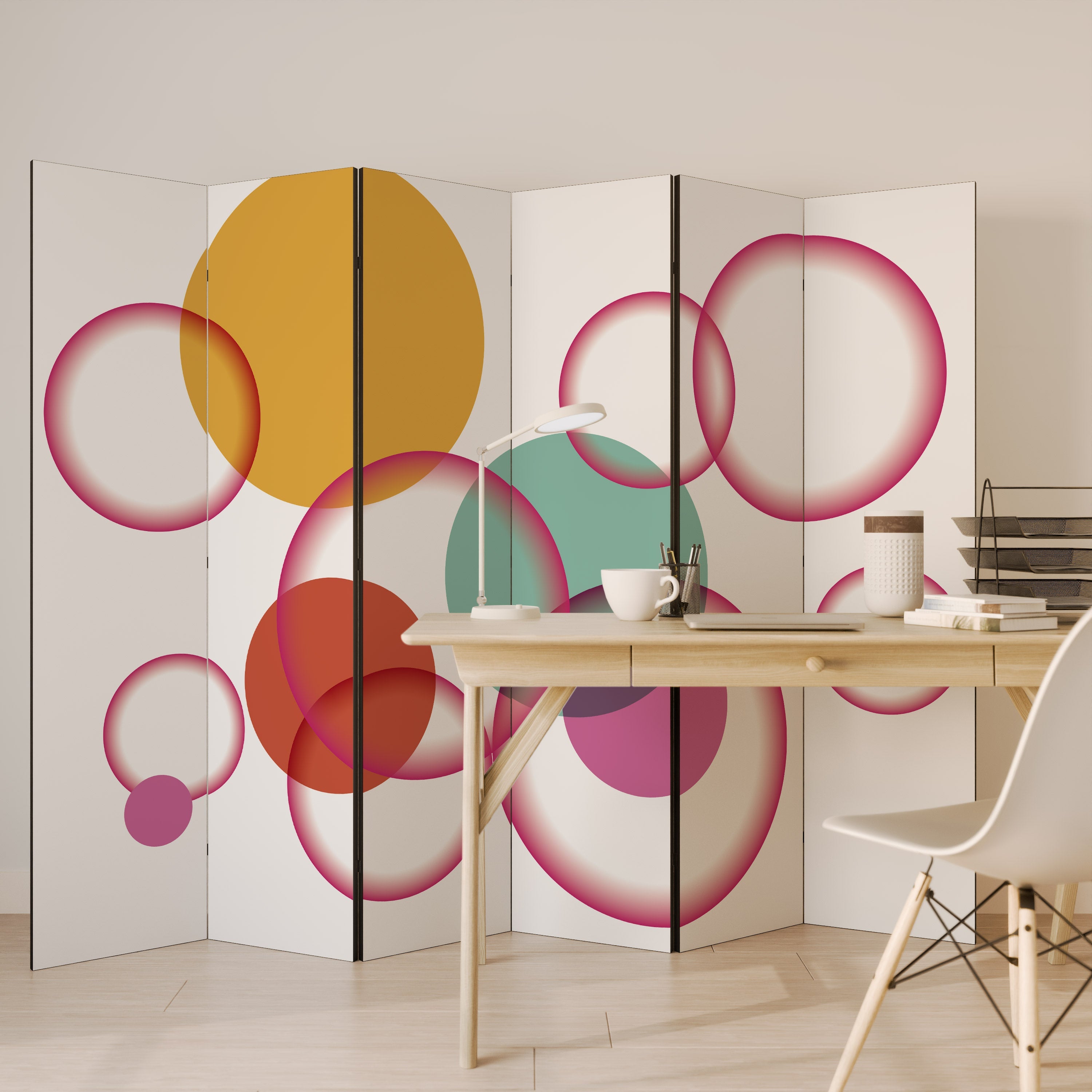 BUBBLE WISH Decorative 6-Panel Room Divider