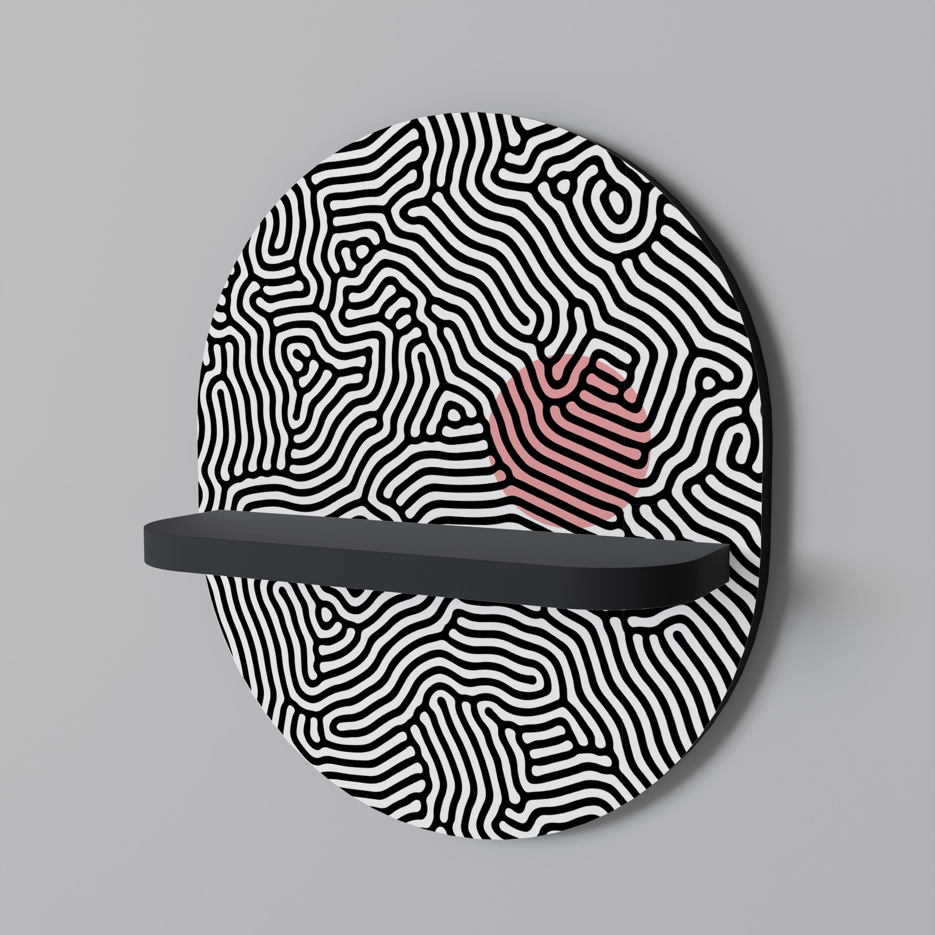 LIVING DOT Oval Art Shelf In Black Finish