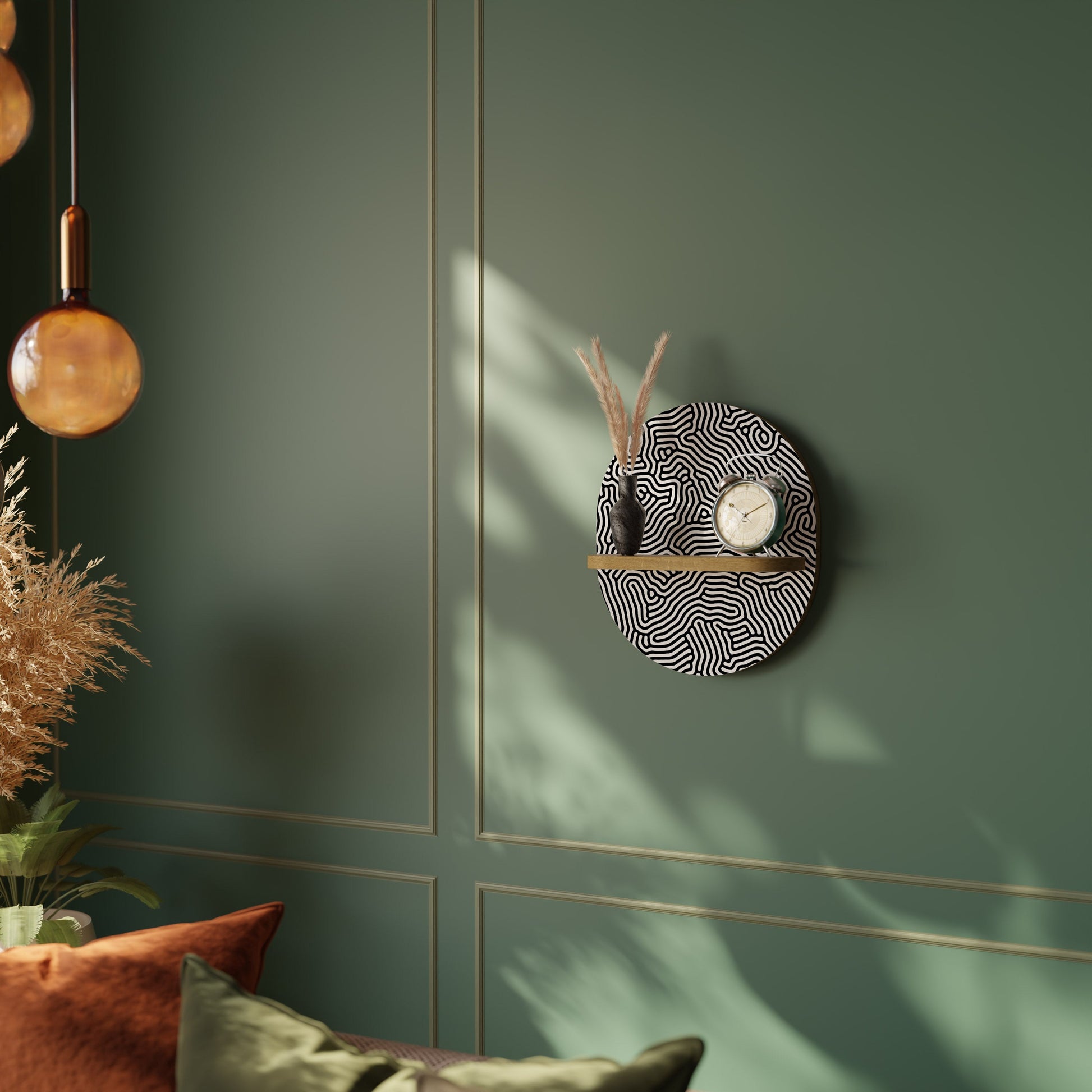Étagère ovale LIVING DOT effet chêne
