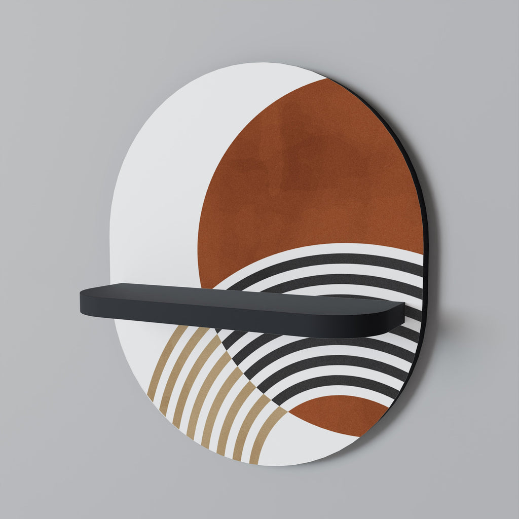 SPACE AROUND Oval Art Shelf In Black Finish