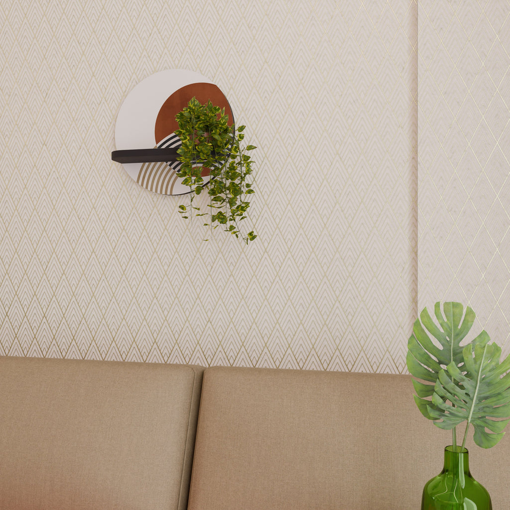 Étagère d'art ronde SPACE AROUND en finition noire