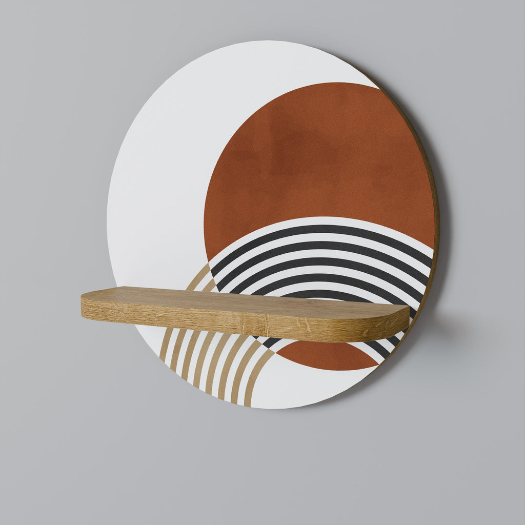 Étagère d'art ronde SPACE AROUND effet chêne