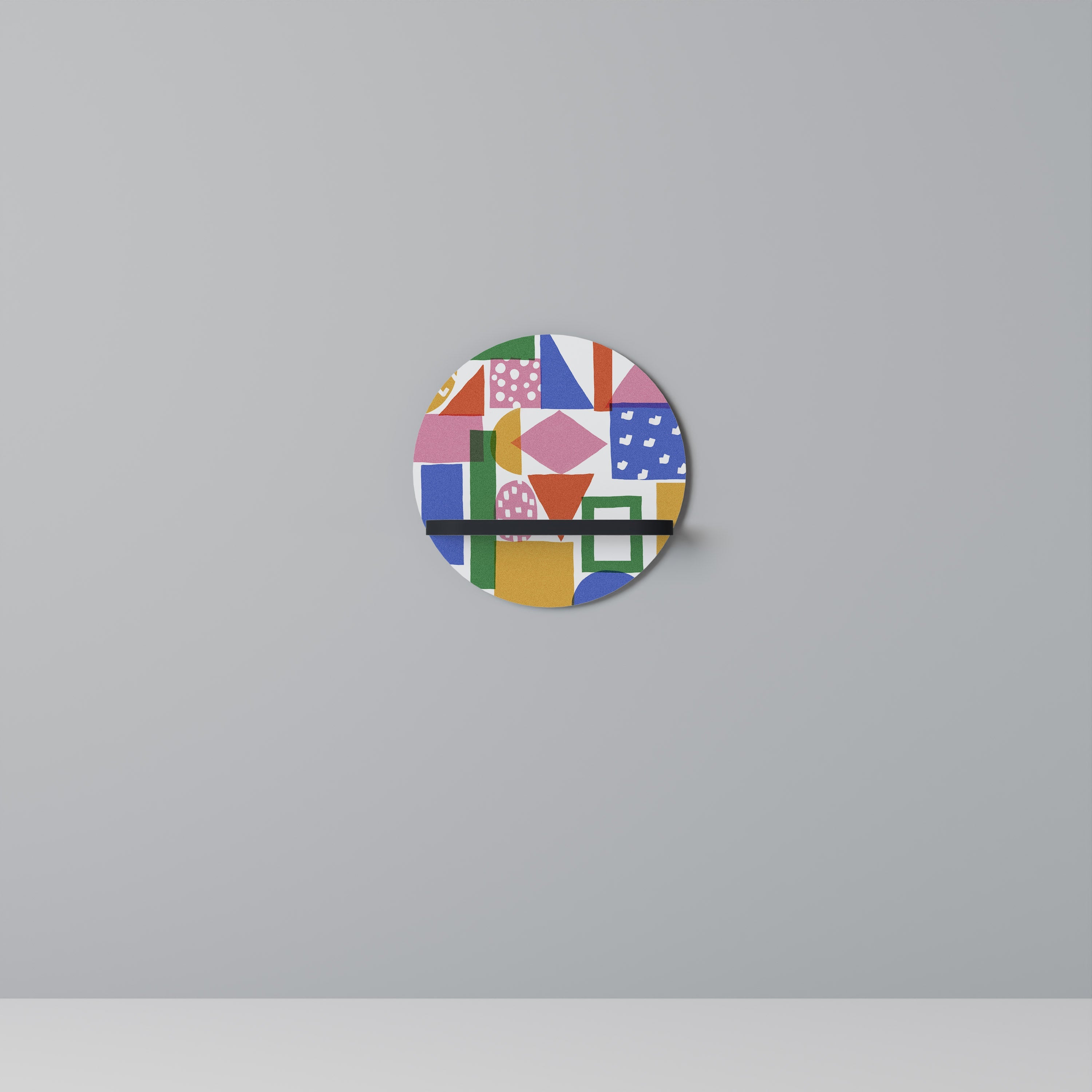 Étagère d'art ronde GEOMETRIC GLIMMER en finition noire